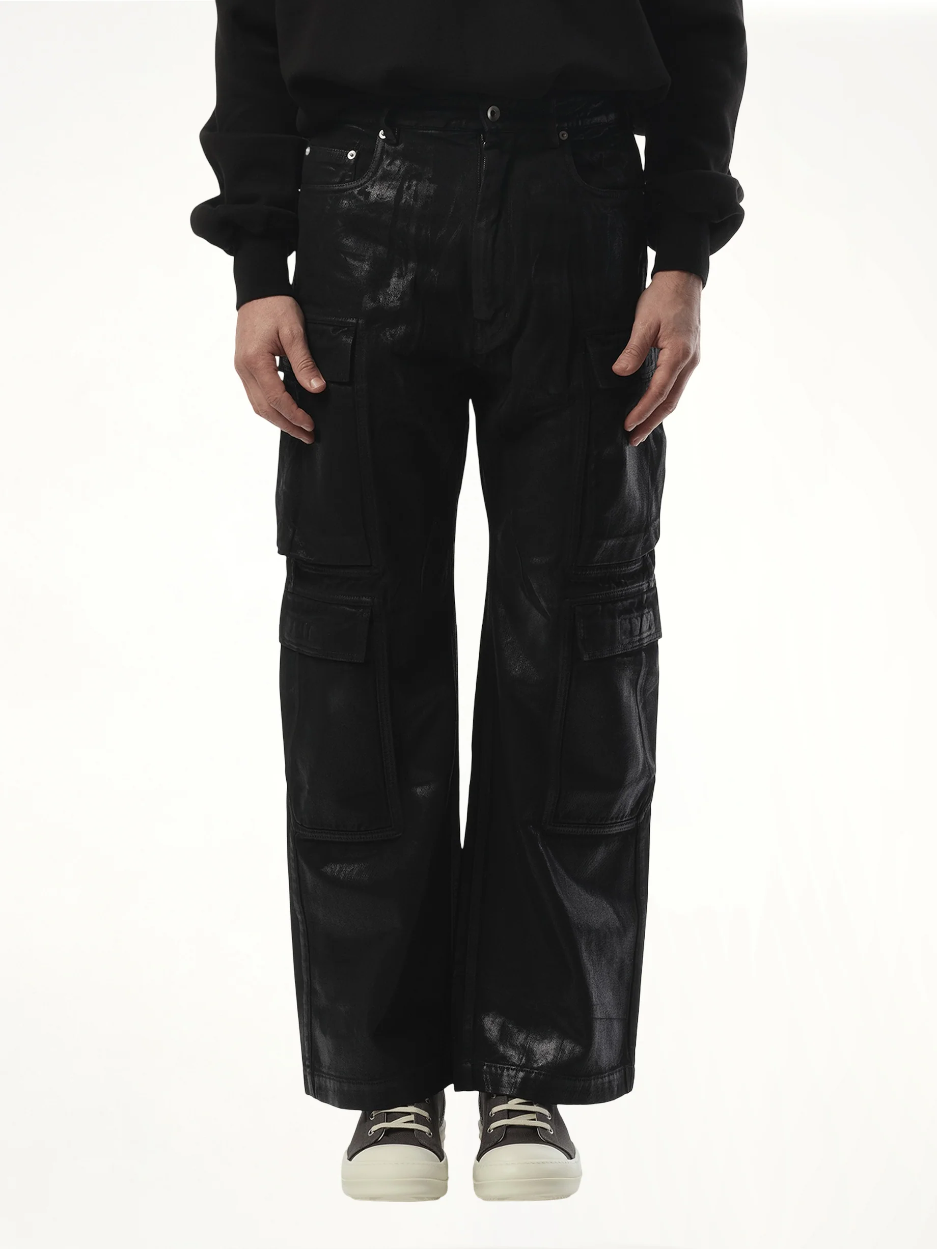 Double Cargo Jeans in Black