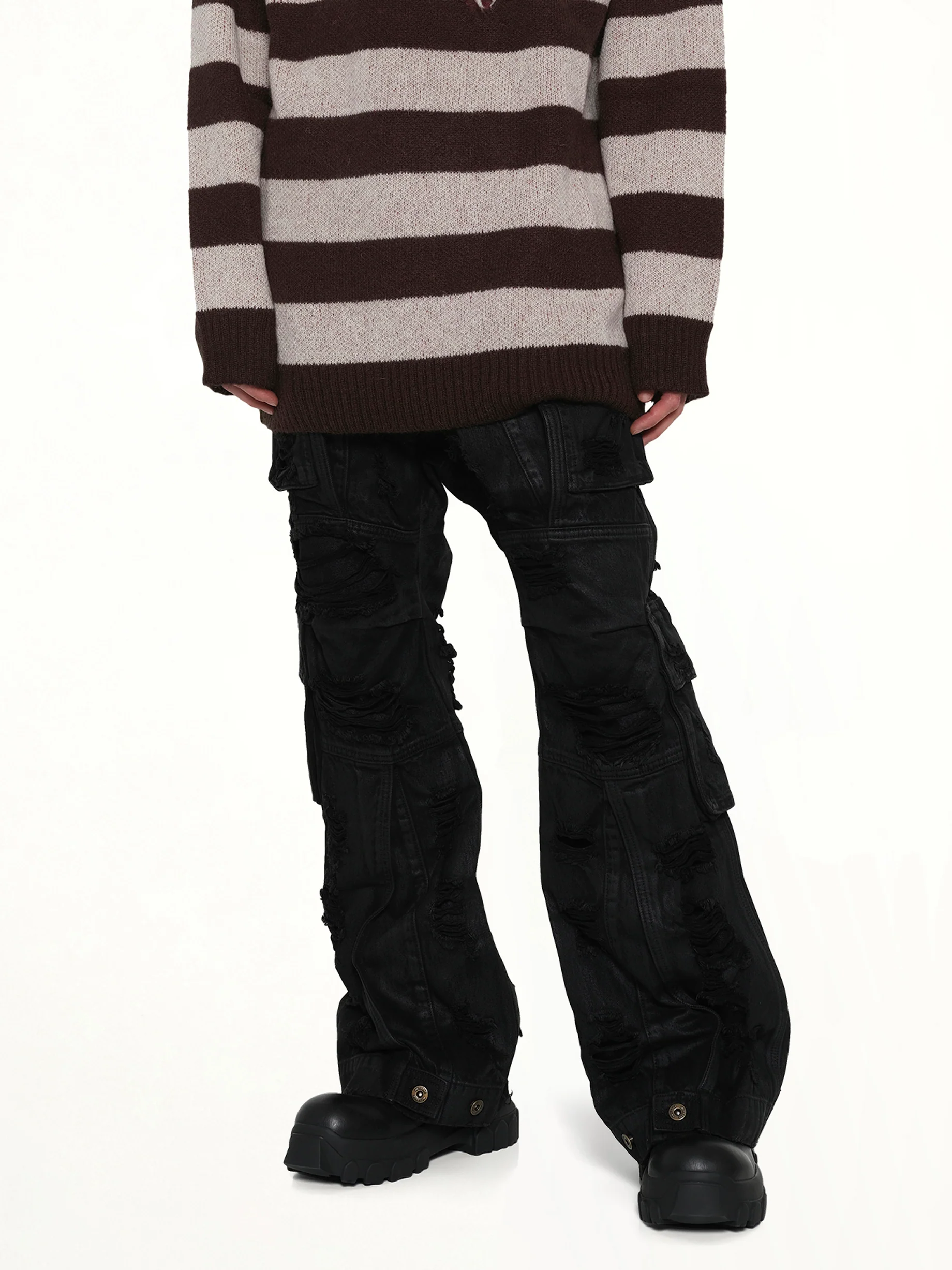 Double-Layer Trousers in Black - Image 6