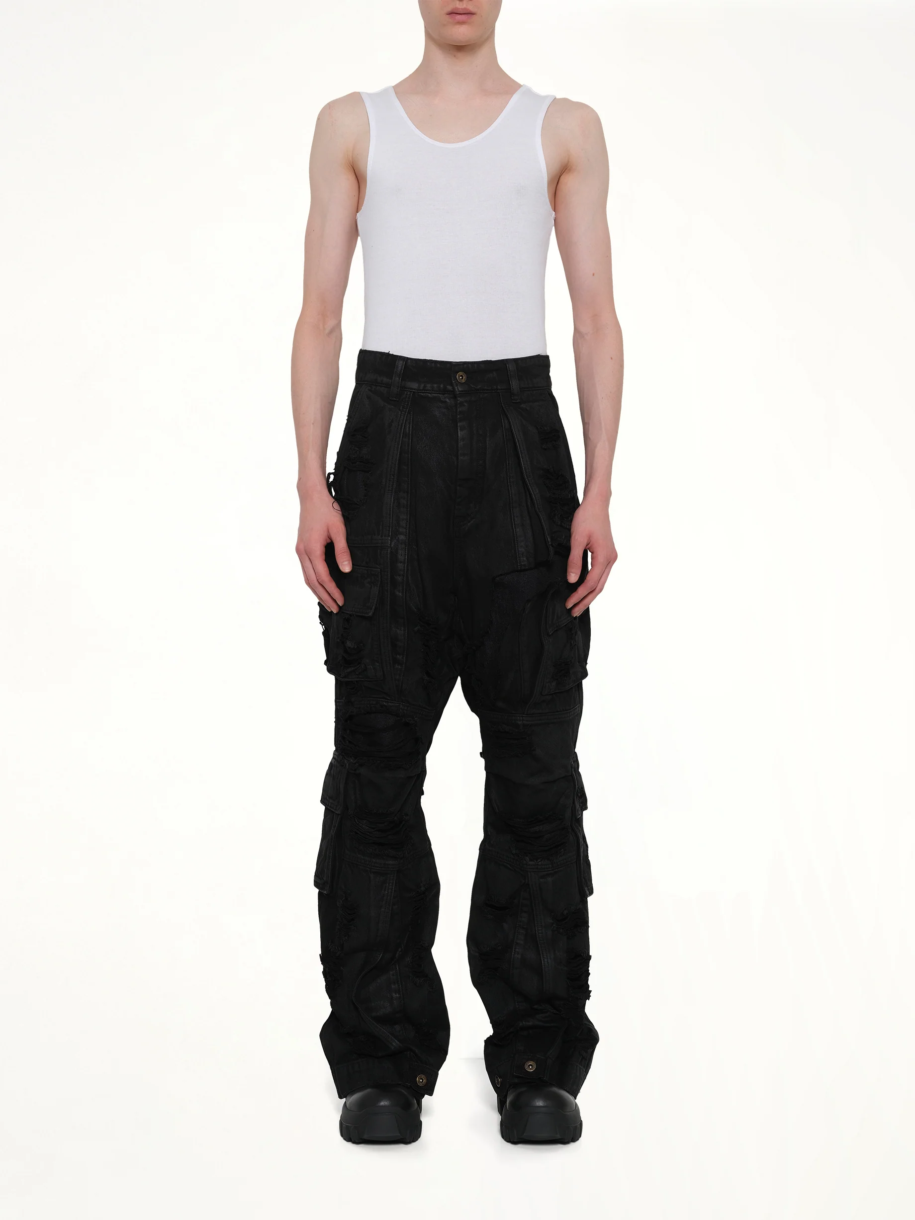 Double-Layer Trousers in Black - Image 7