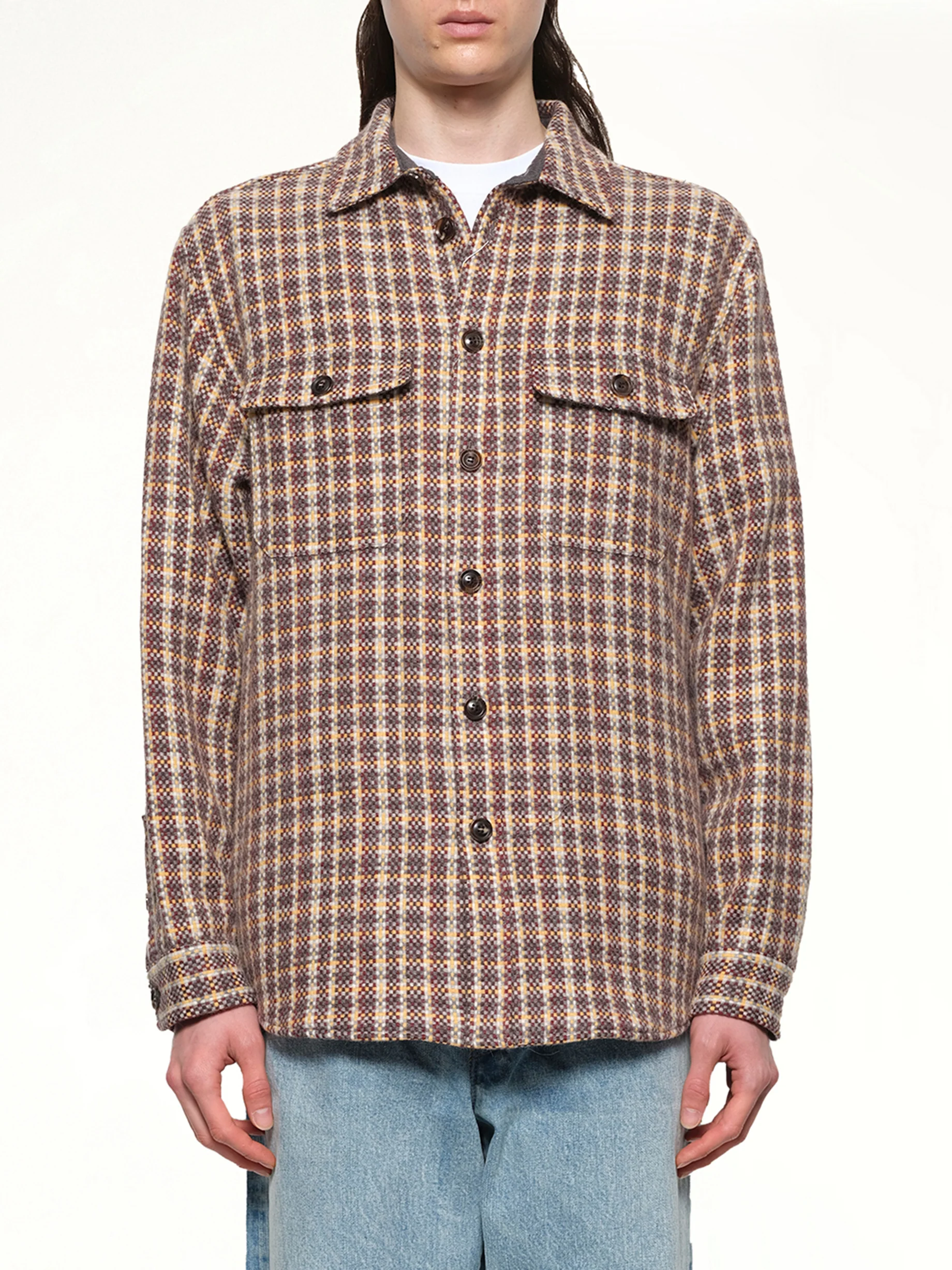 Double Pocket Shirt Jacket in Minicheck