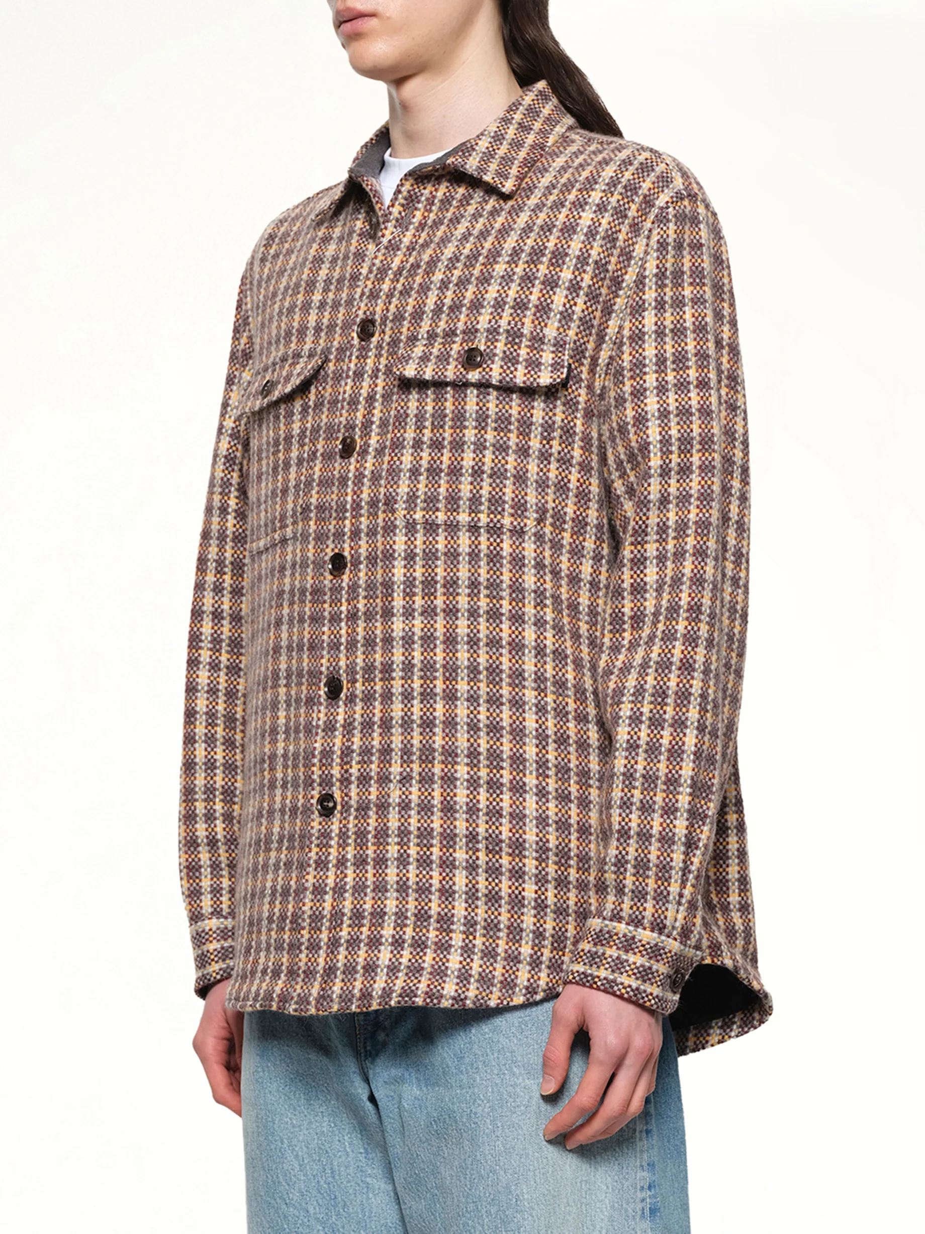 Double Pocket Shirt Jacket in Minicheck - Image 3