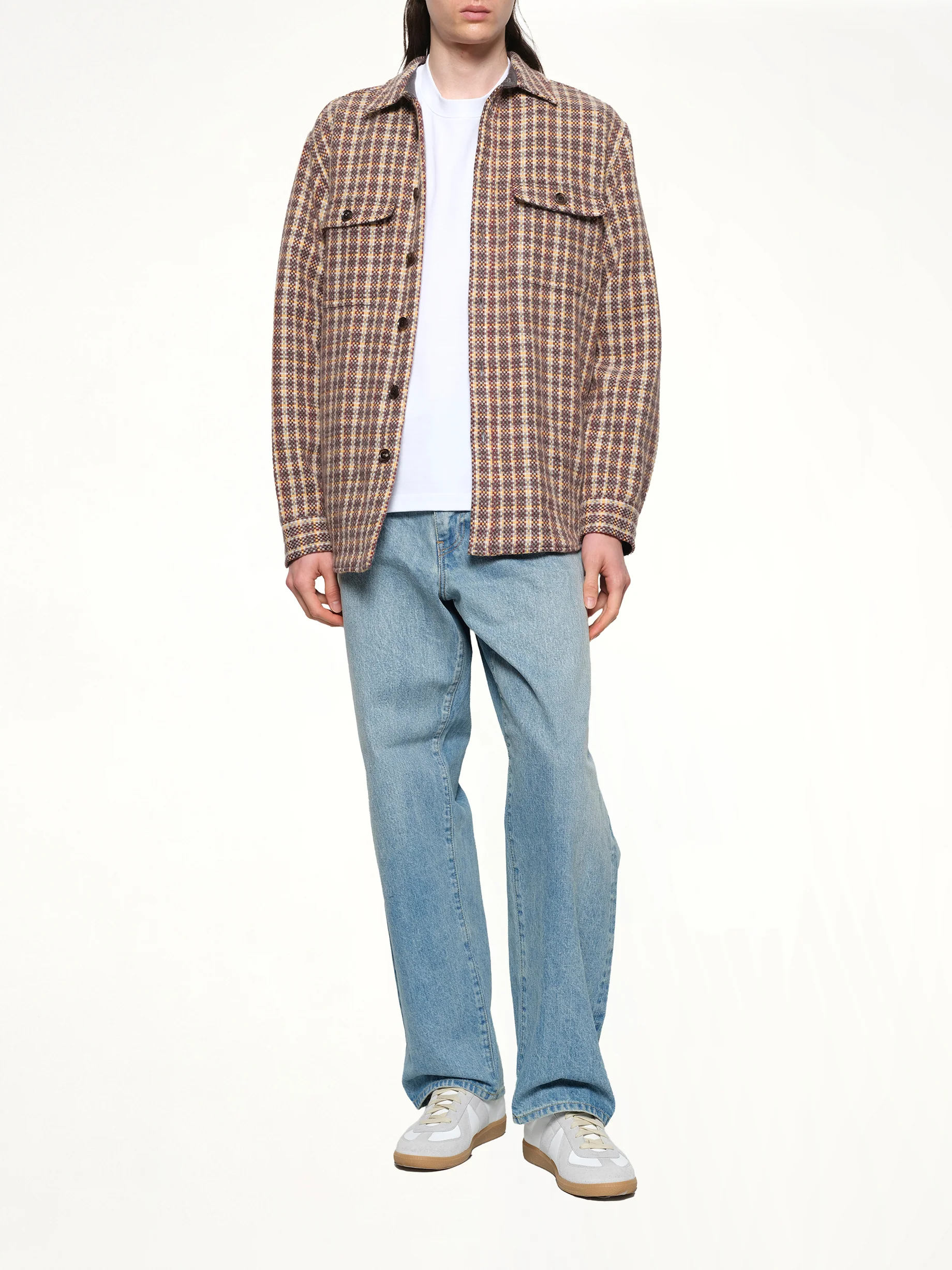 Double Pocket Shirt Jacket in Minicheck - Image 4