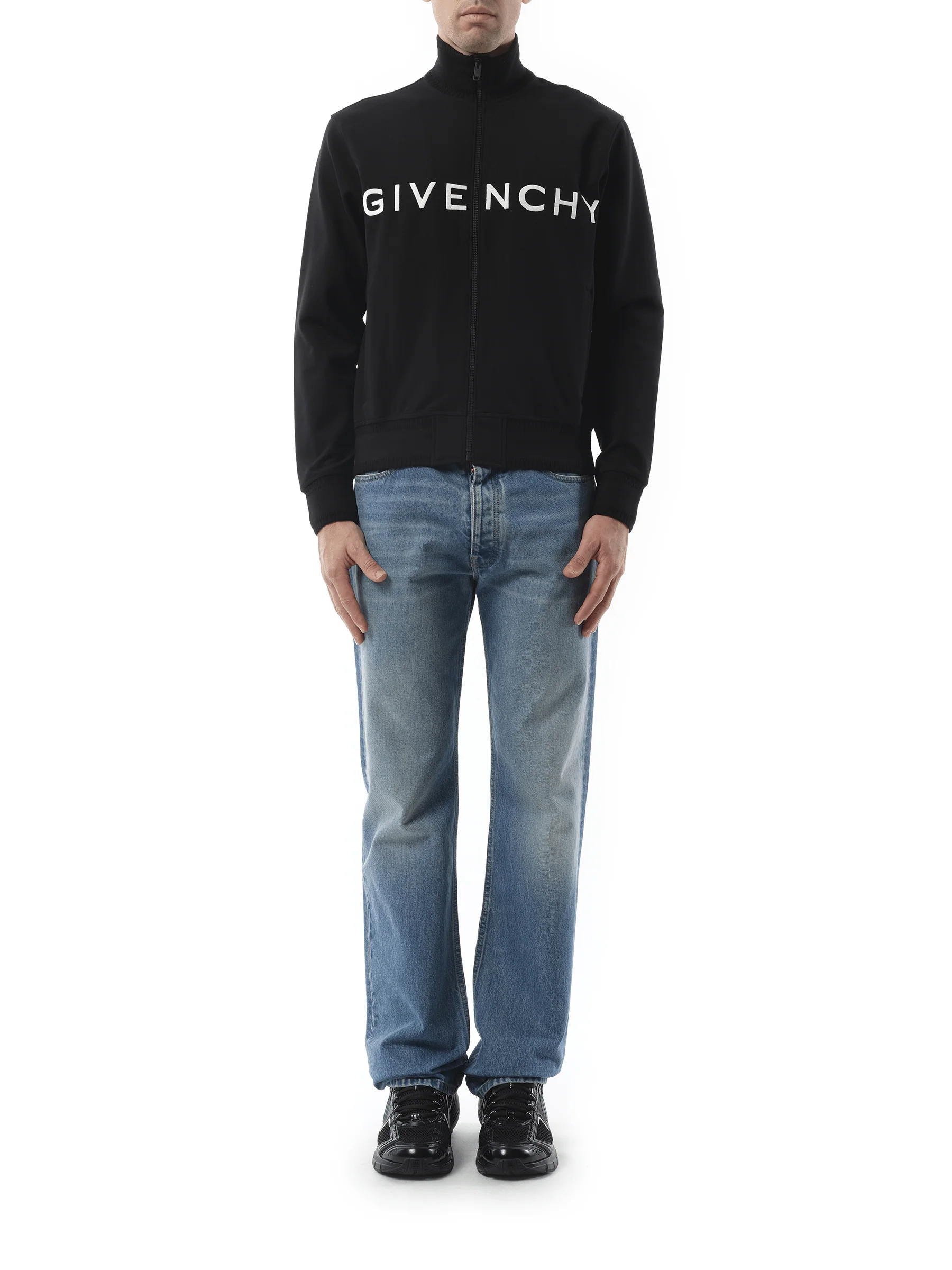 Dove Tracksuit Zip Through Sweatshirt in Black - Image 4