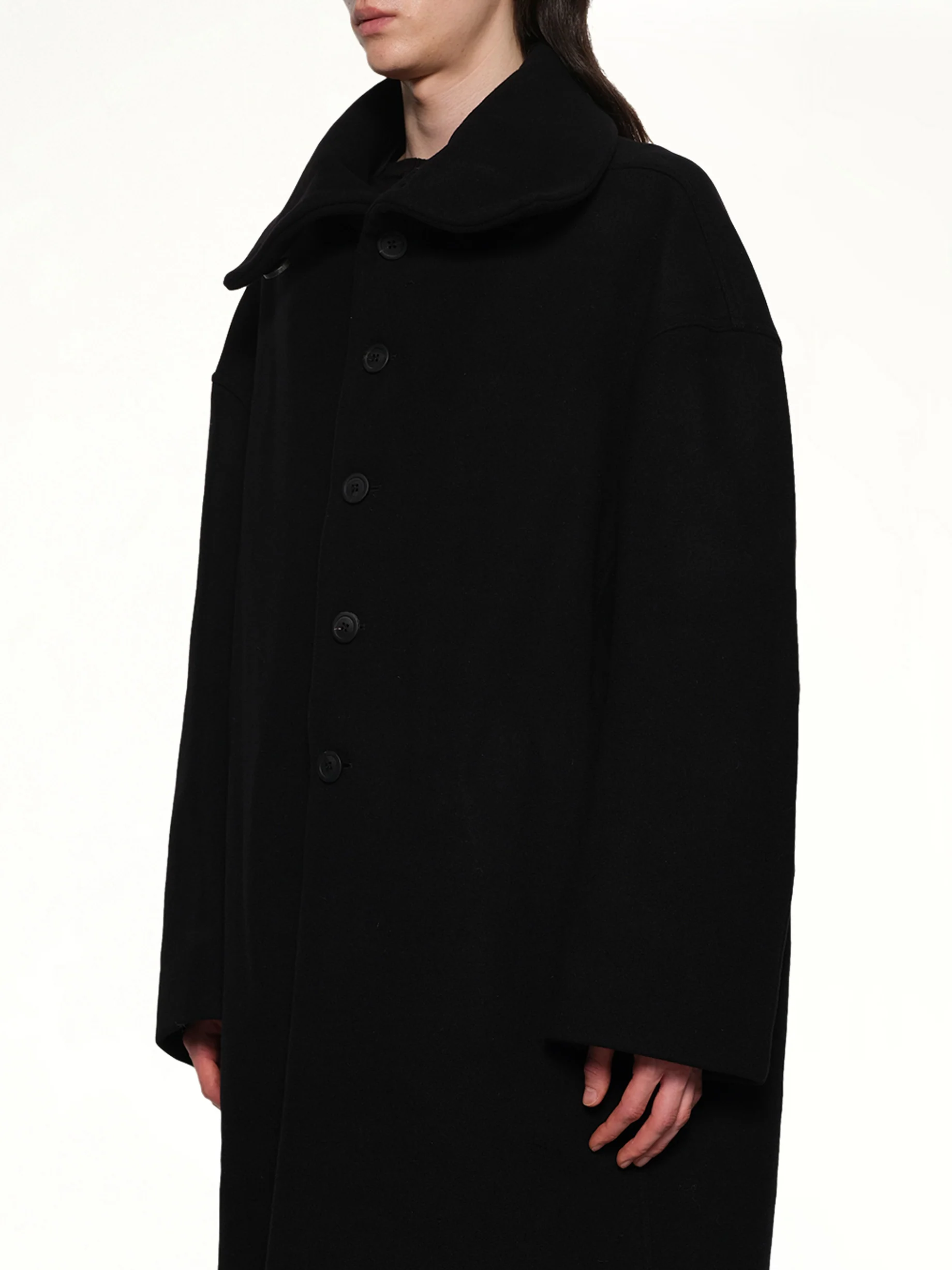 Dracucollar Coat in Black - Image 3