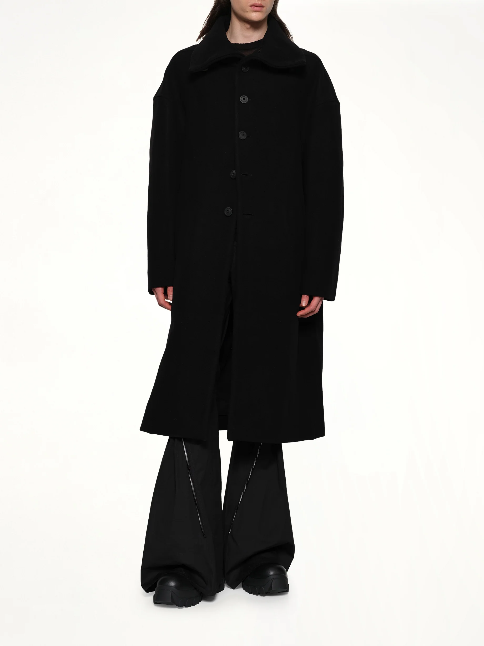Dracucollar Coat in Black - Image 4