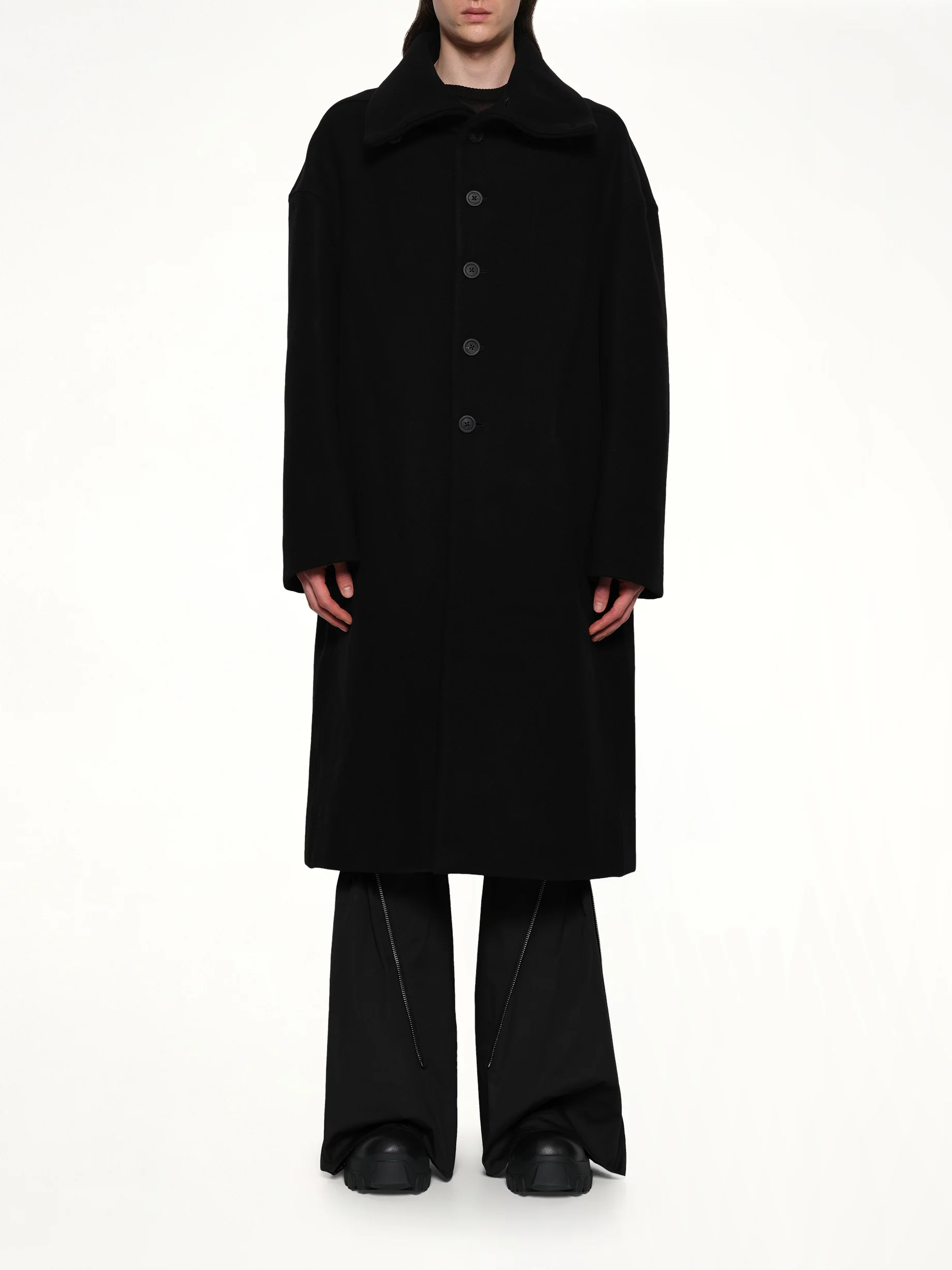 Dracucollar Coat in Black - Image 7