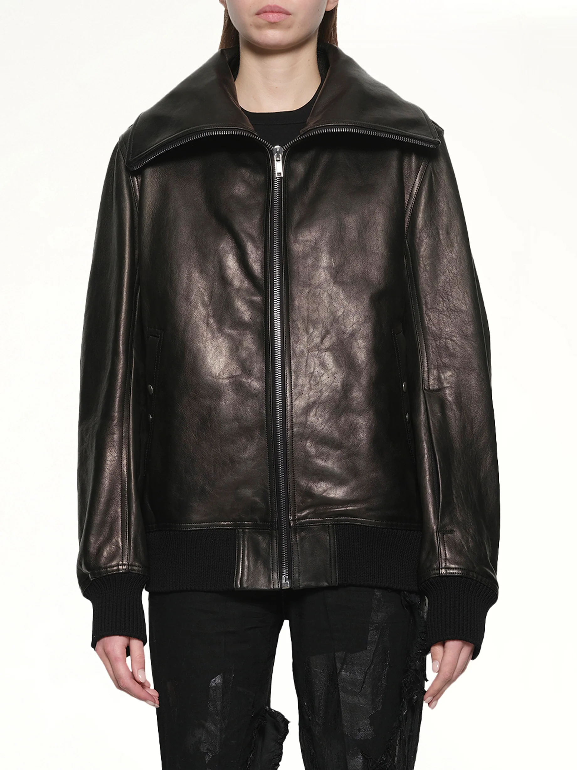 Dracucollar Leather Flight in Black