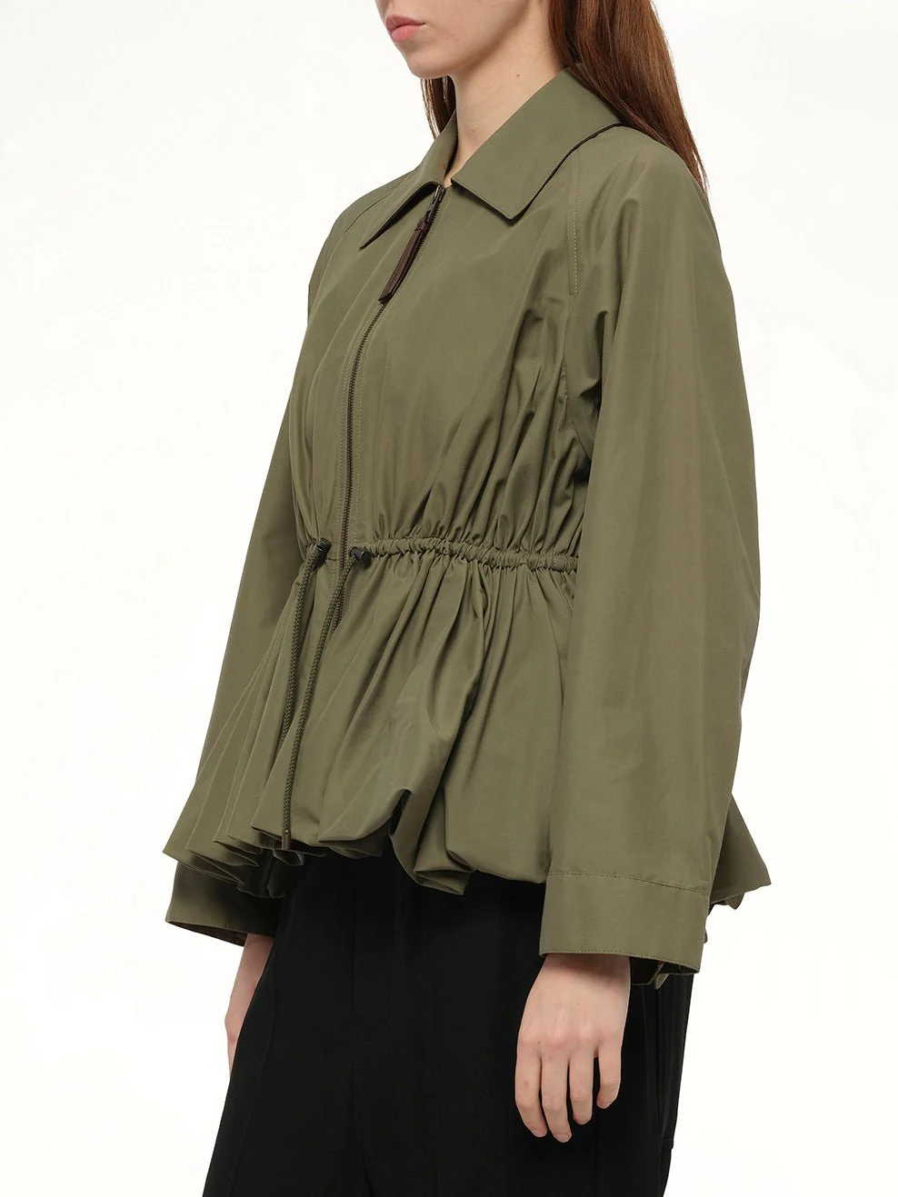 Drape Jacket in Khaki Green - Image 6