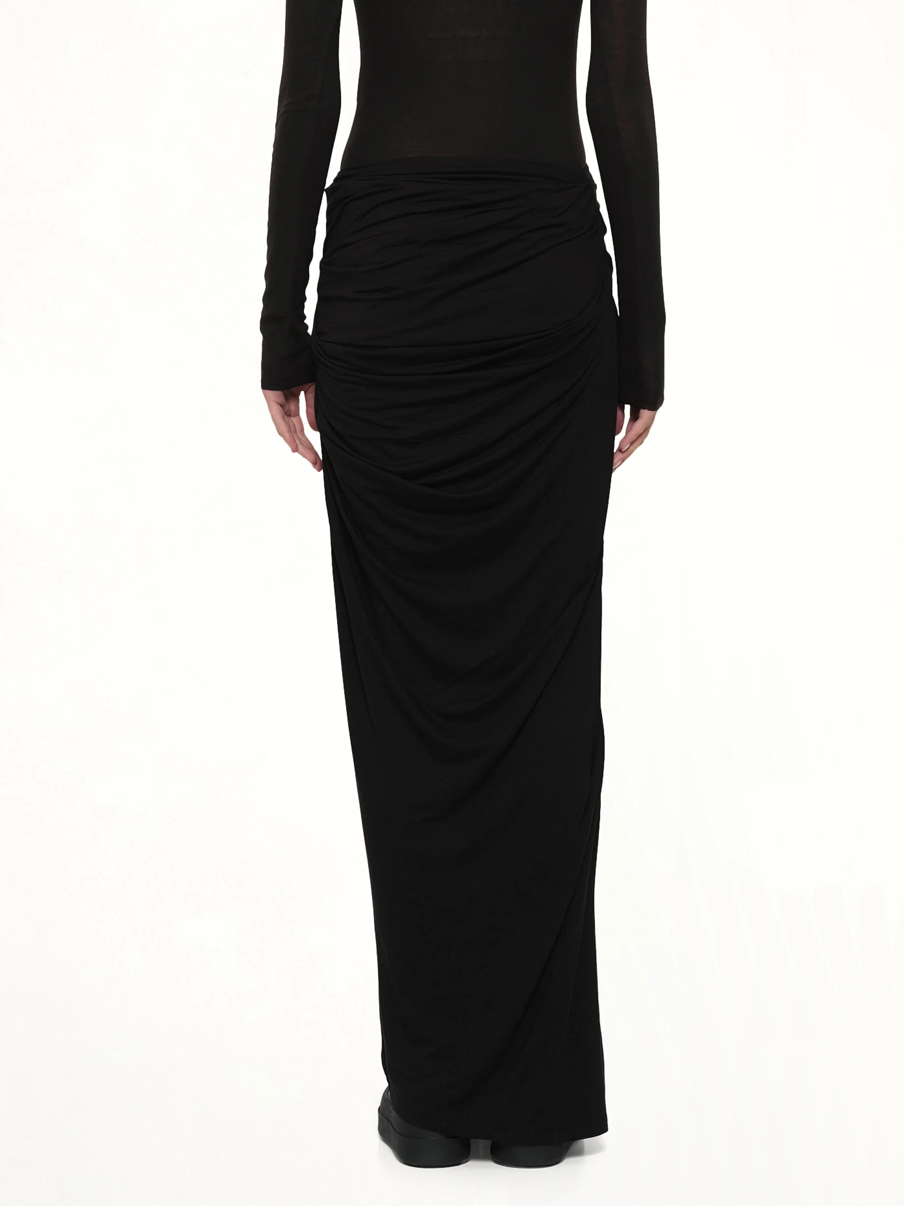 Drape Skirt in Black - Image 5