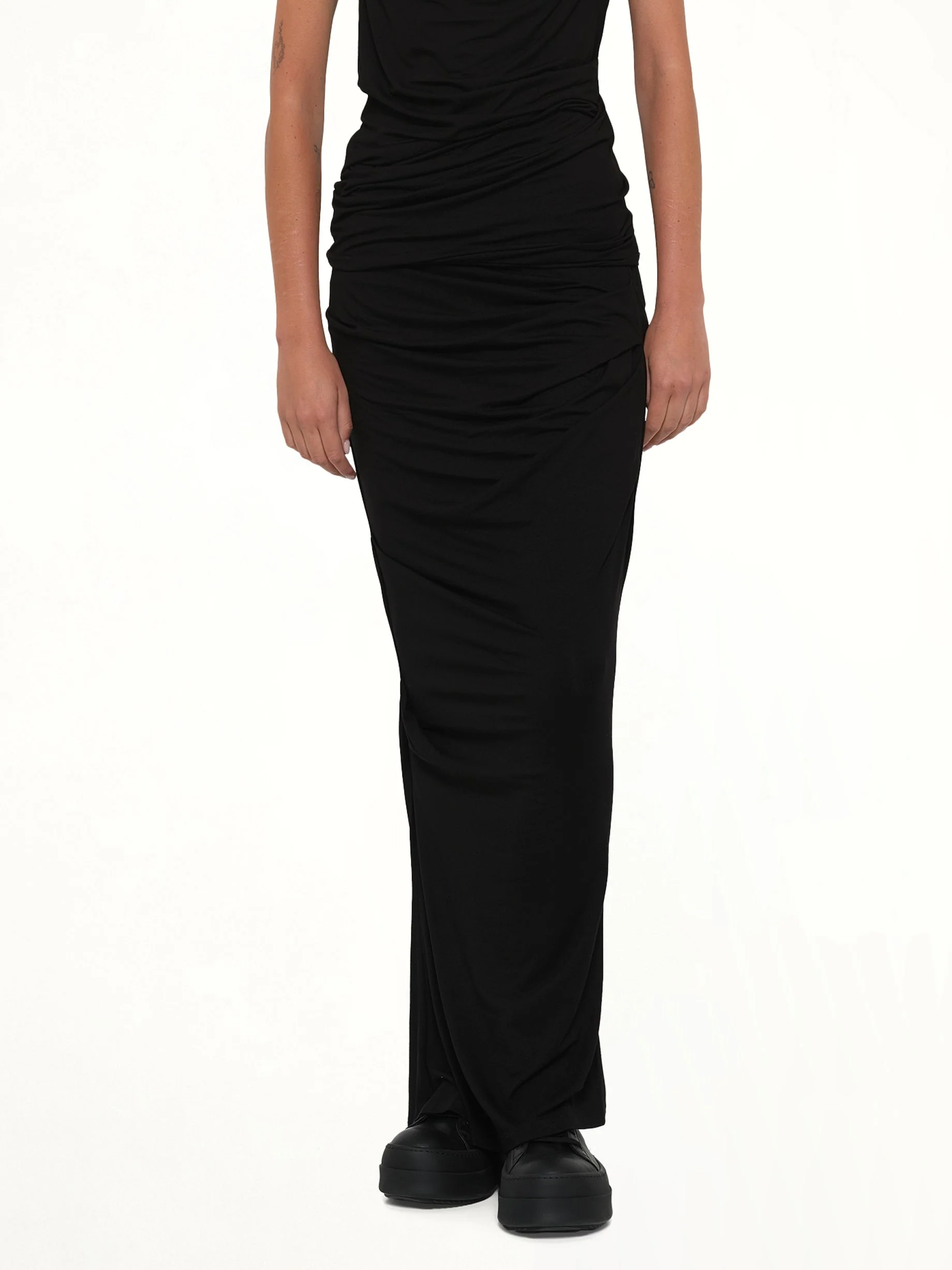 Drape Skirt in Black - Image 6