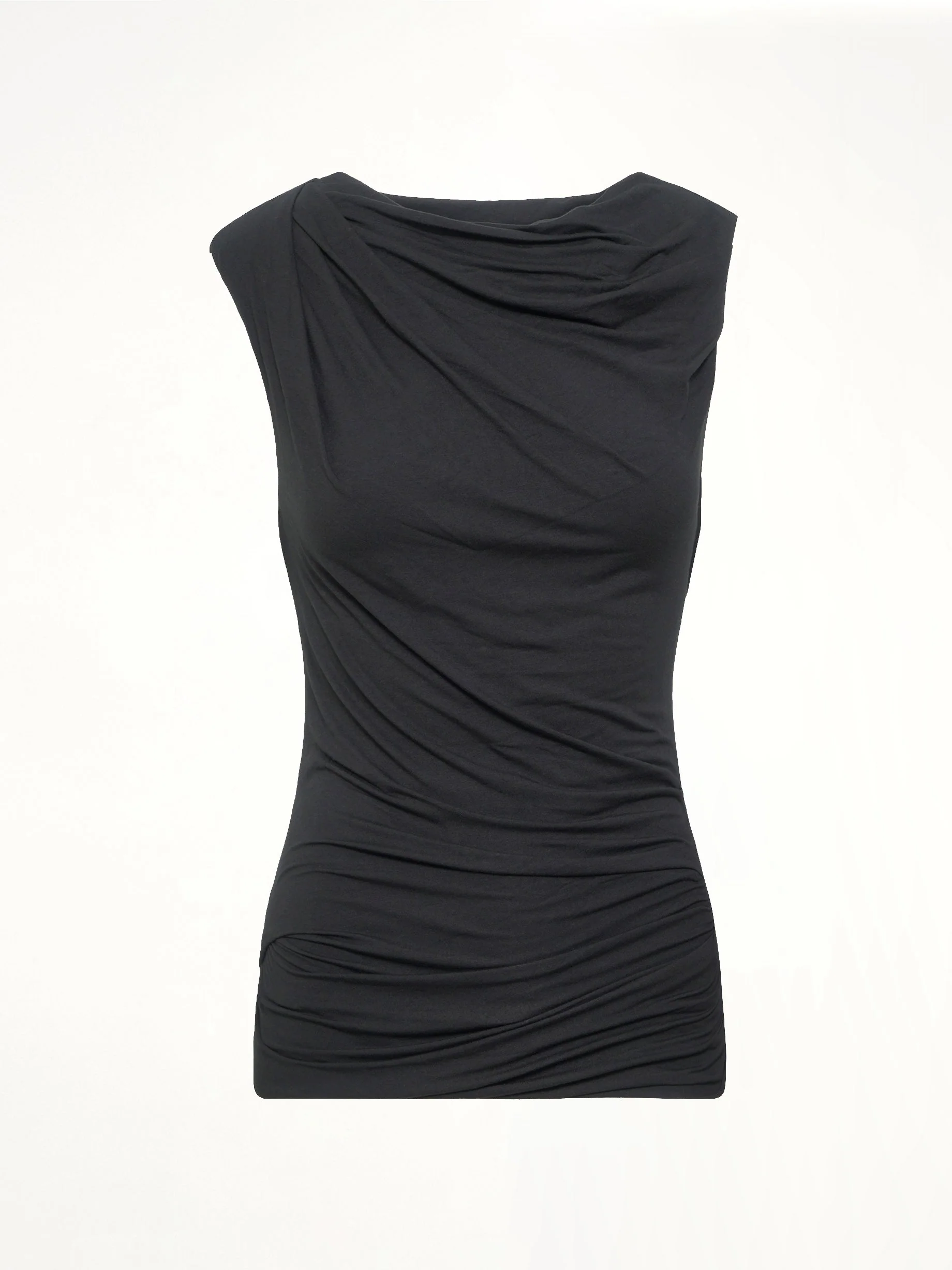 Drape Tank in Black - Image 2