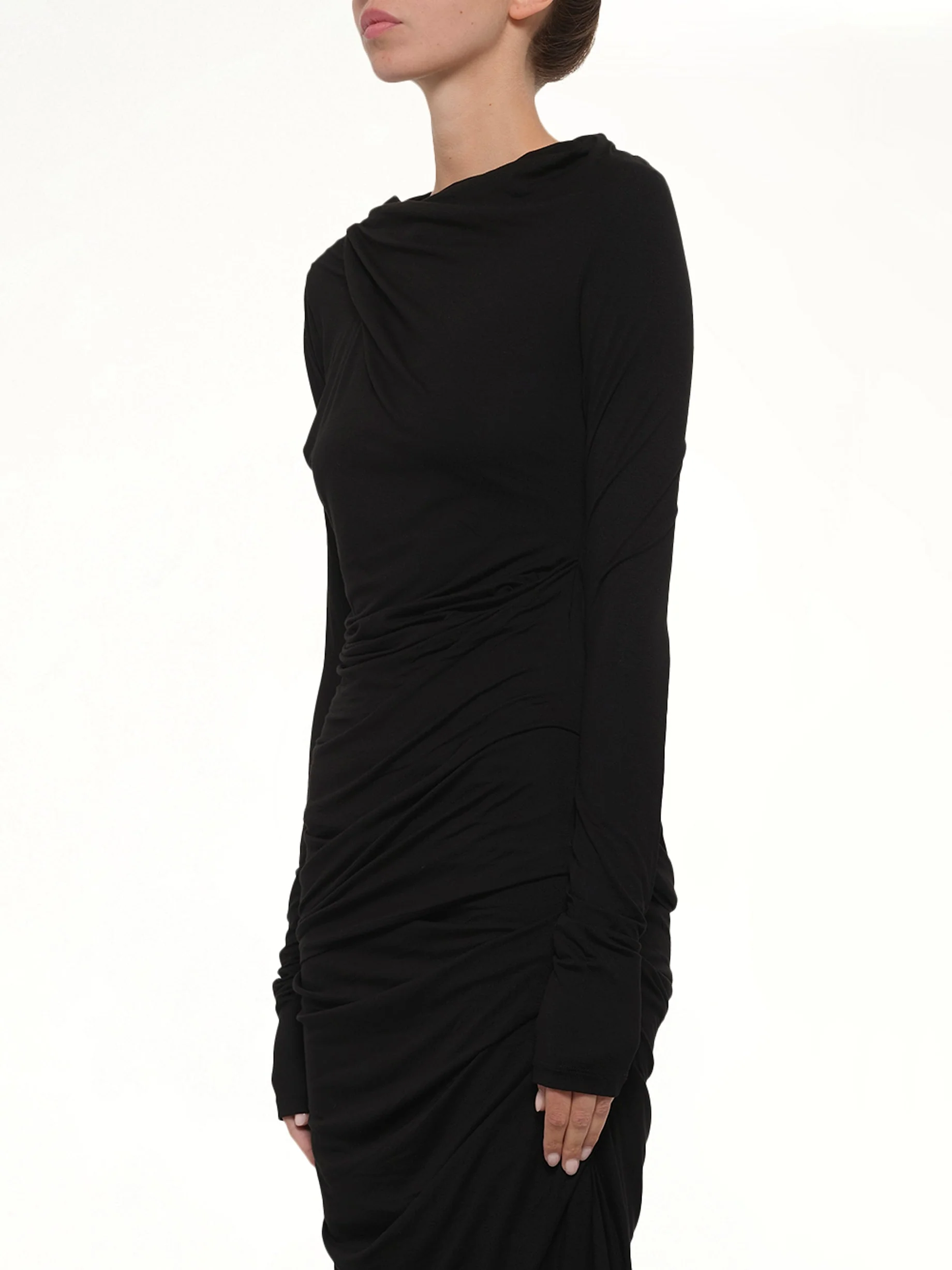 Drape Top in Black - Image 3