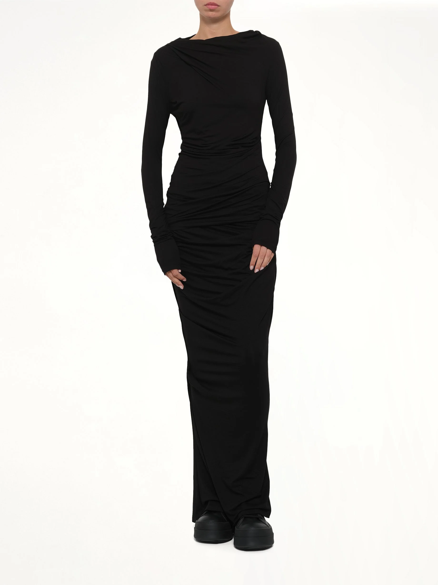 Drape Top in Black - Image 7