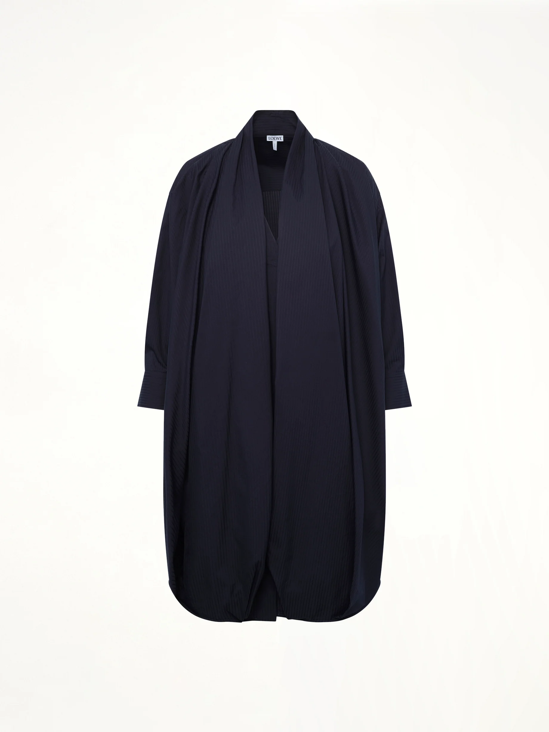 Draped Dress in Navy Blue - Image 2