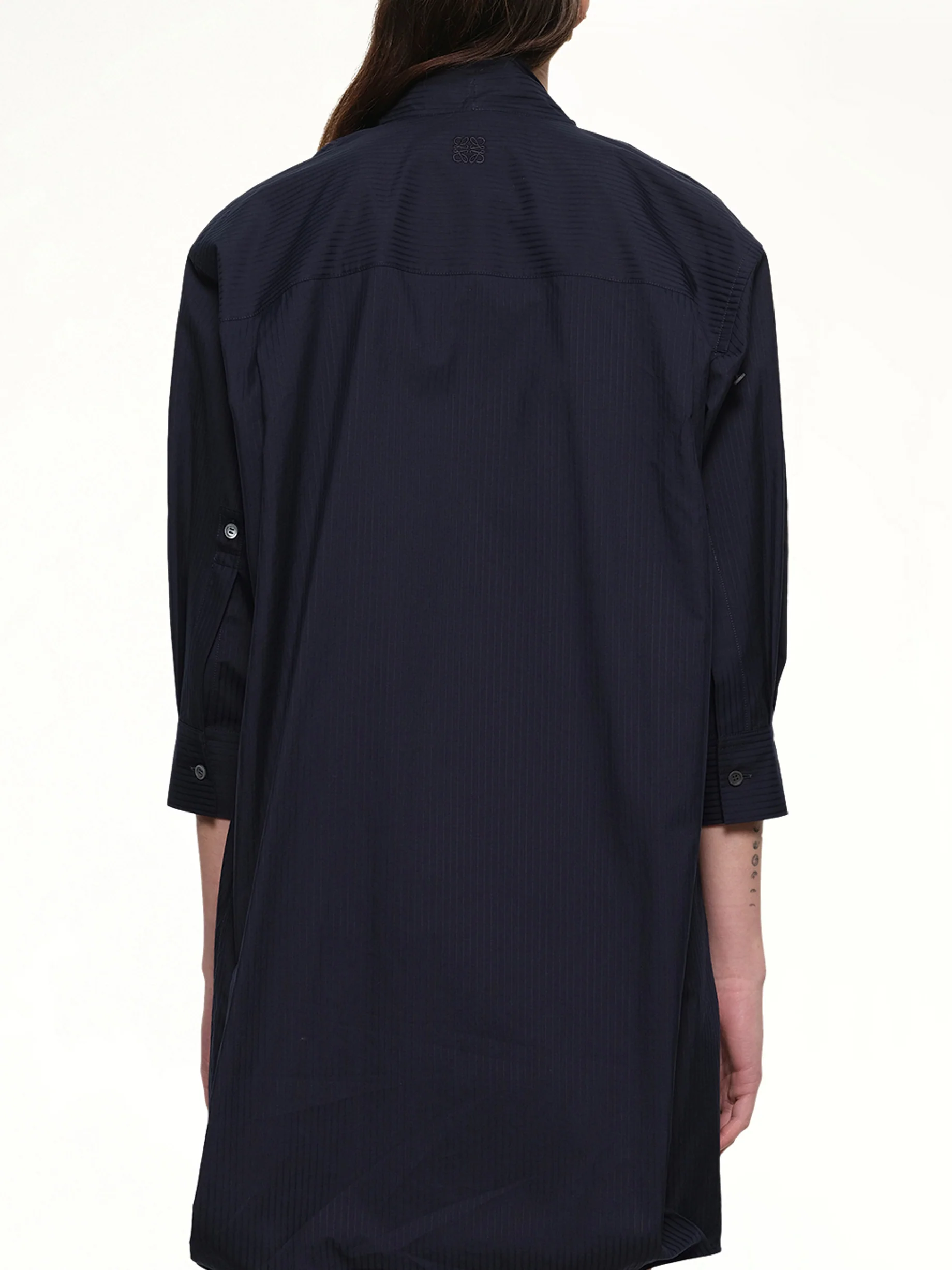 Draped Dress in Navy Blue - Image 5