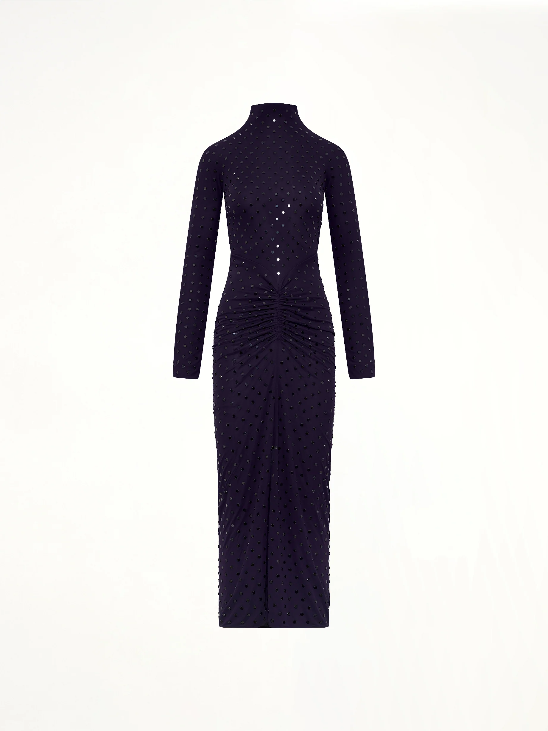 Draped Dress LS in Aubergine - Image 2
