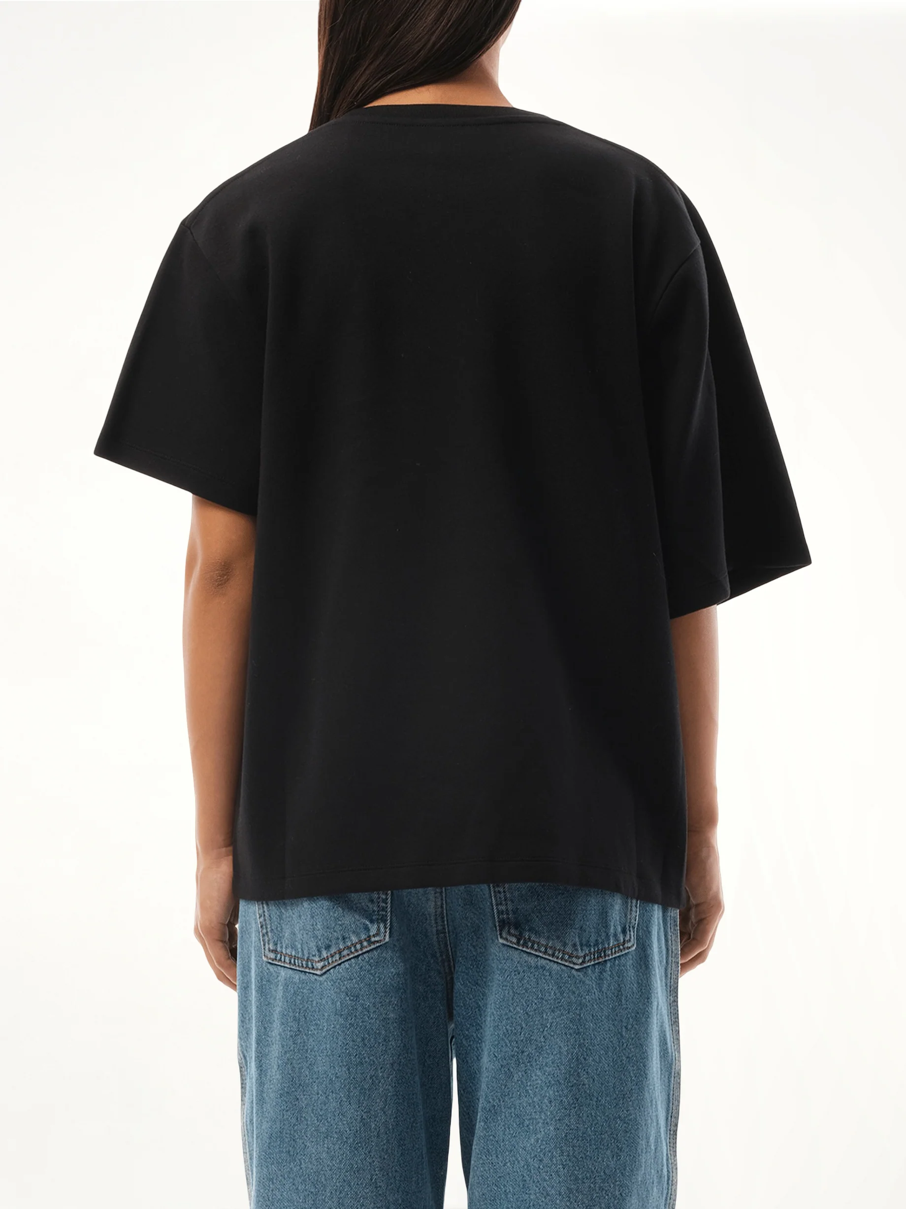 Draped T-Shirt in Black - Image 6