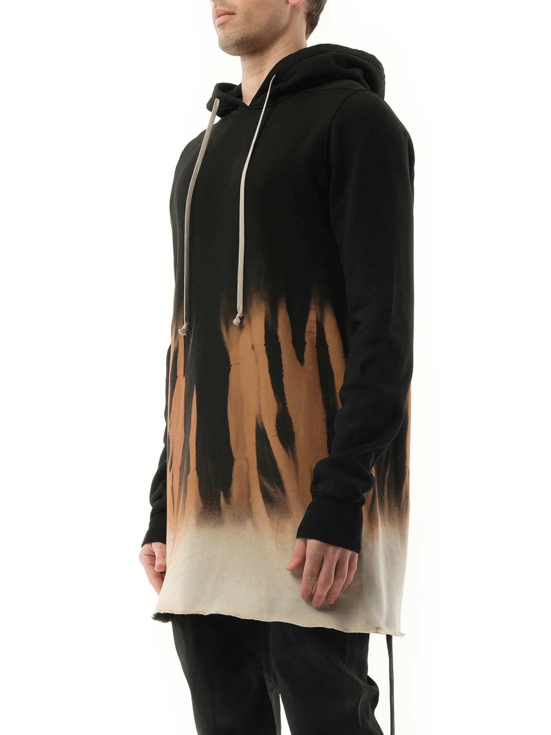 Drawstring Hoodie in Black/Terra - Image 5