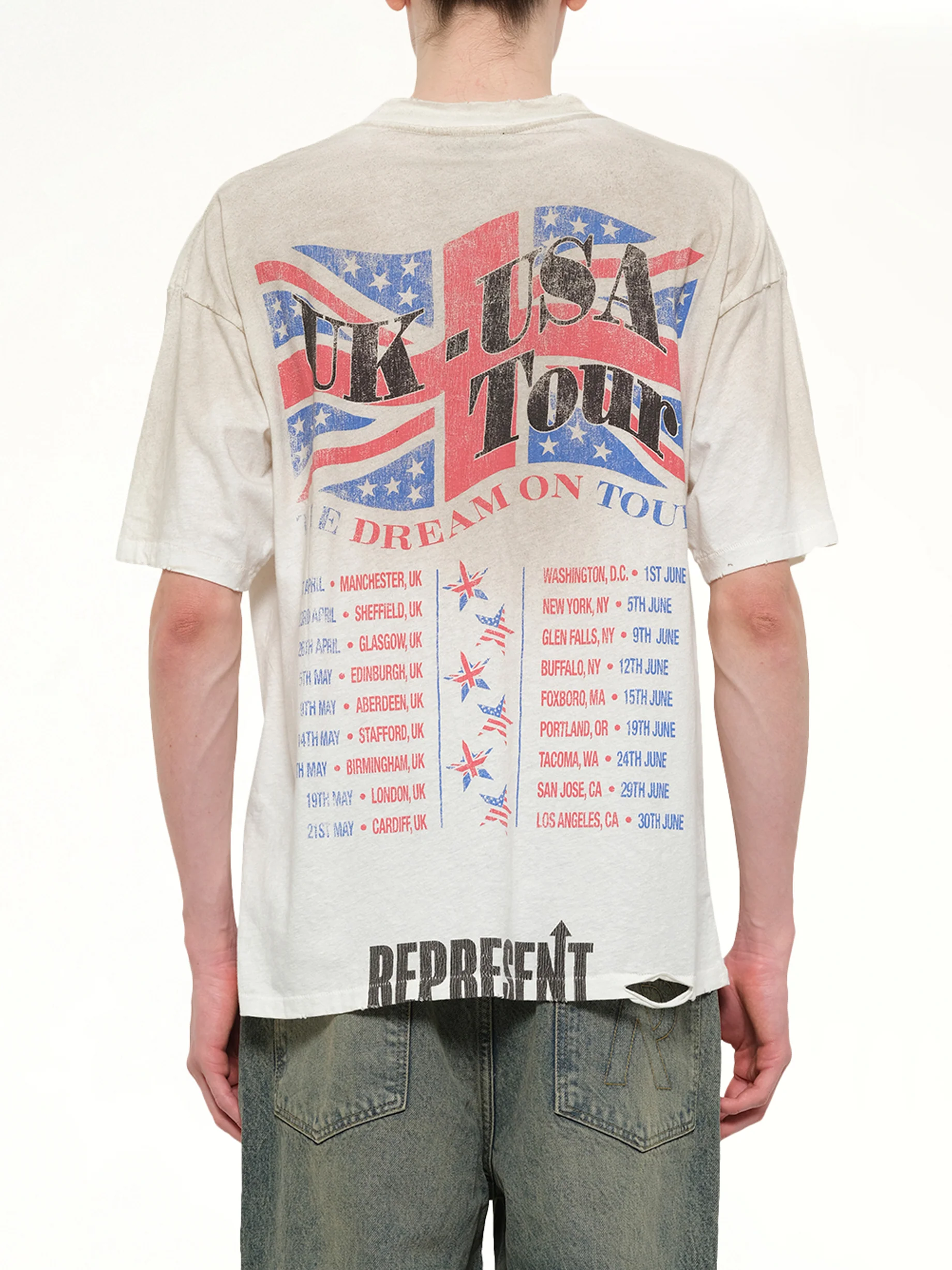 Dream On Tour T-Shirt in Washed Ecru - Image 5