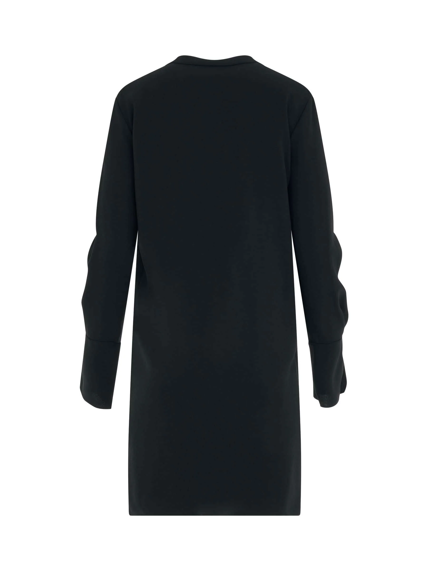 Neck Tie Shift Black Dress in Black - Image 4