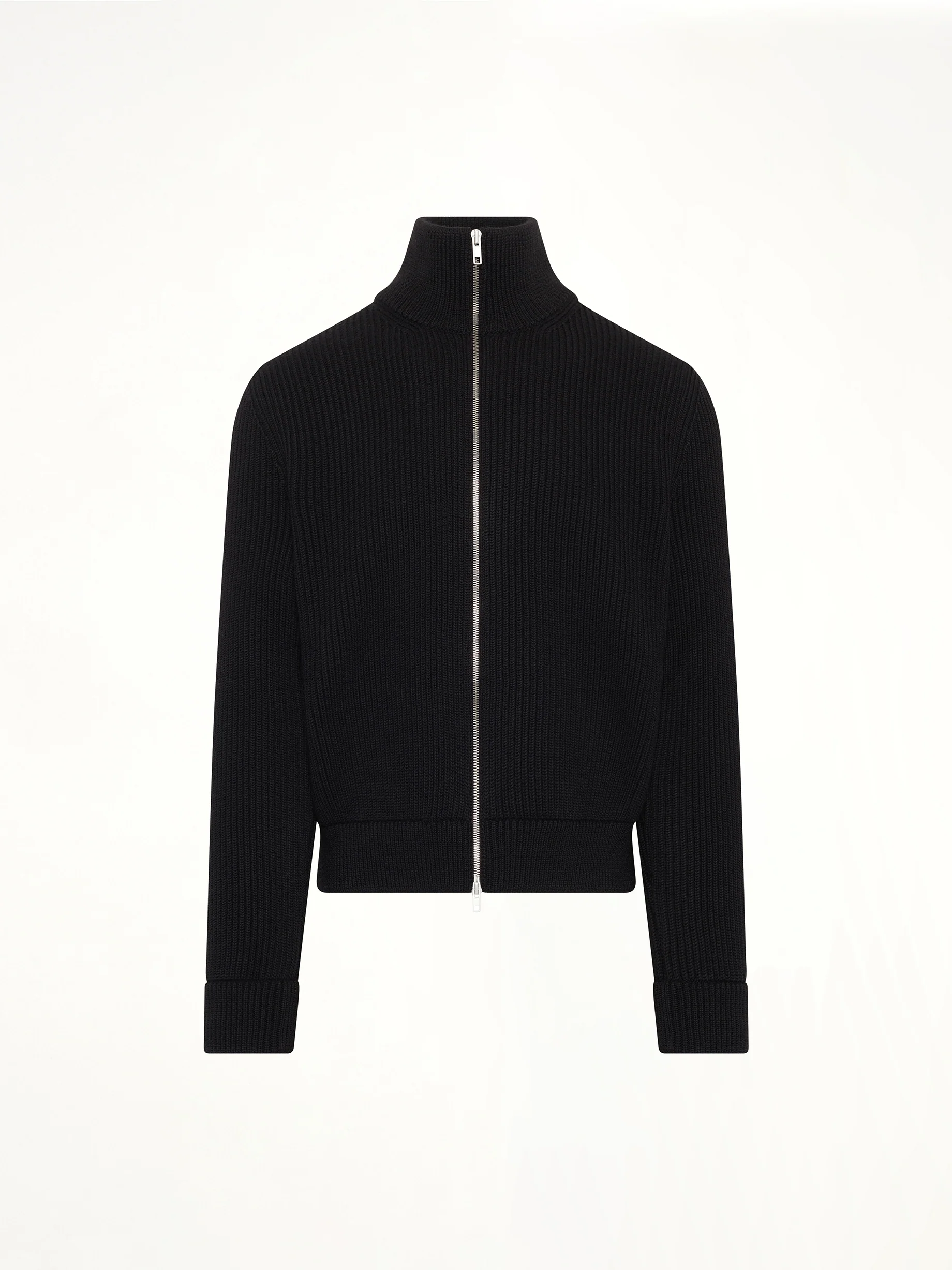 Drivers Knit Zip Sweater in Black - Image 2