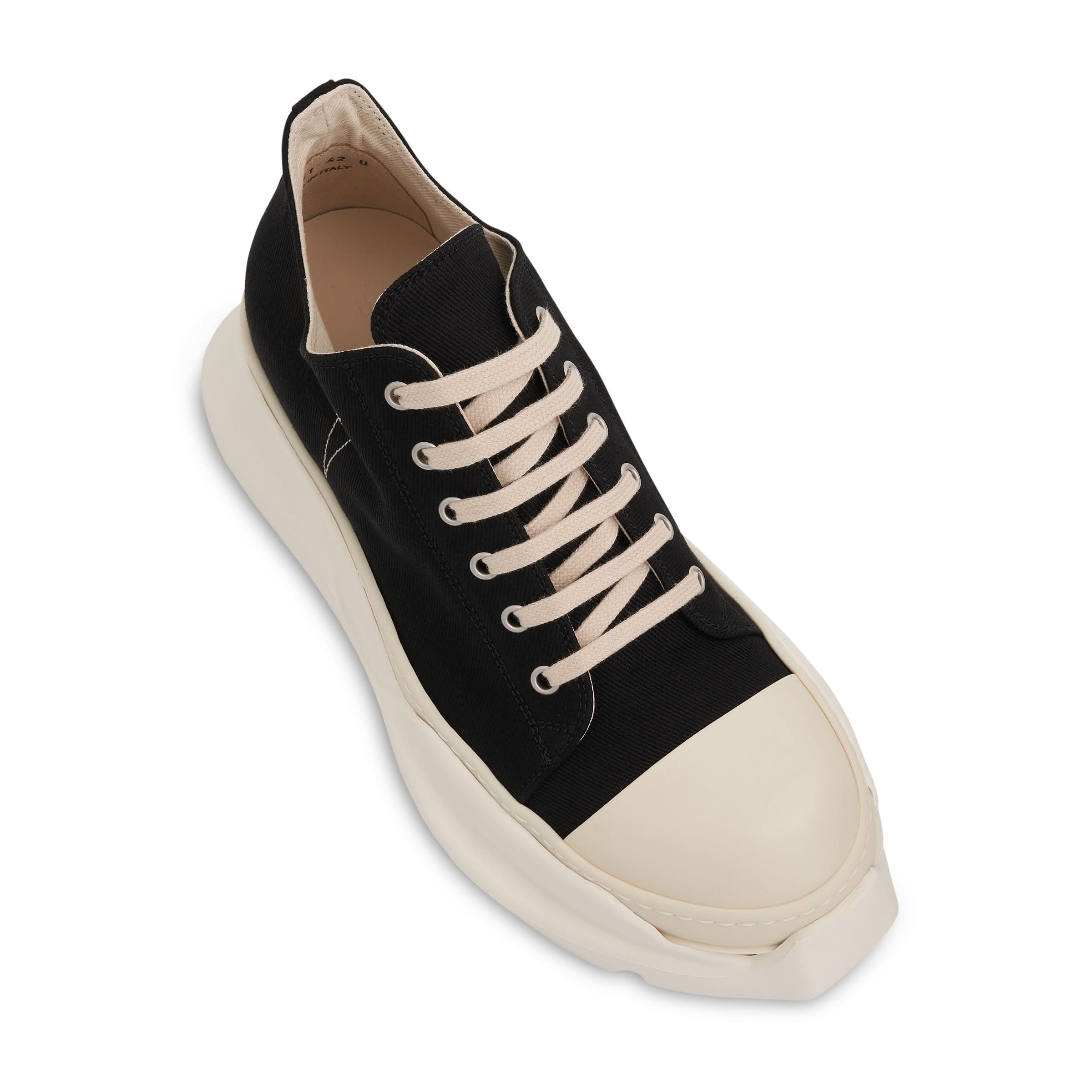 DRKSHDW Abstract Low Denim Pentagram Stitch Sneakers in Black/Pearl/Milk - Image 4