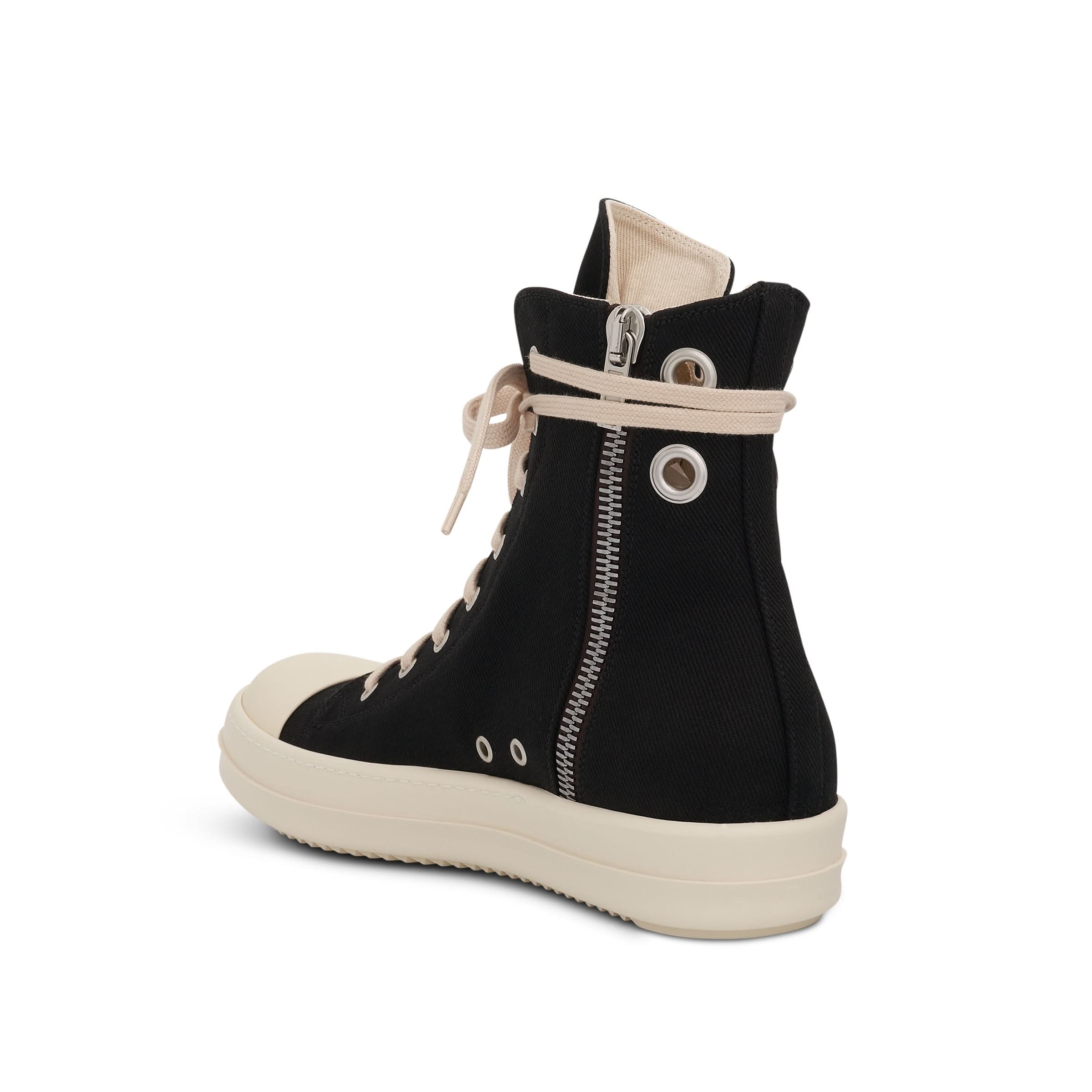 DRKSHDW Denim Sneakers in Black/Milk - Image 3