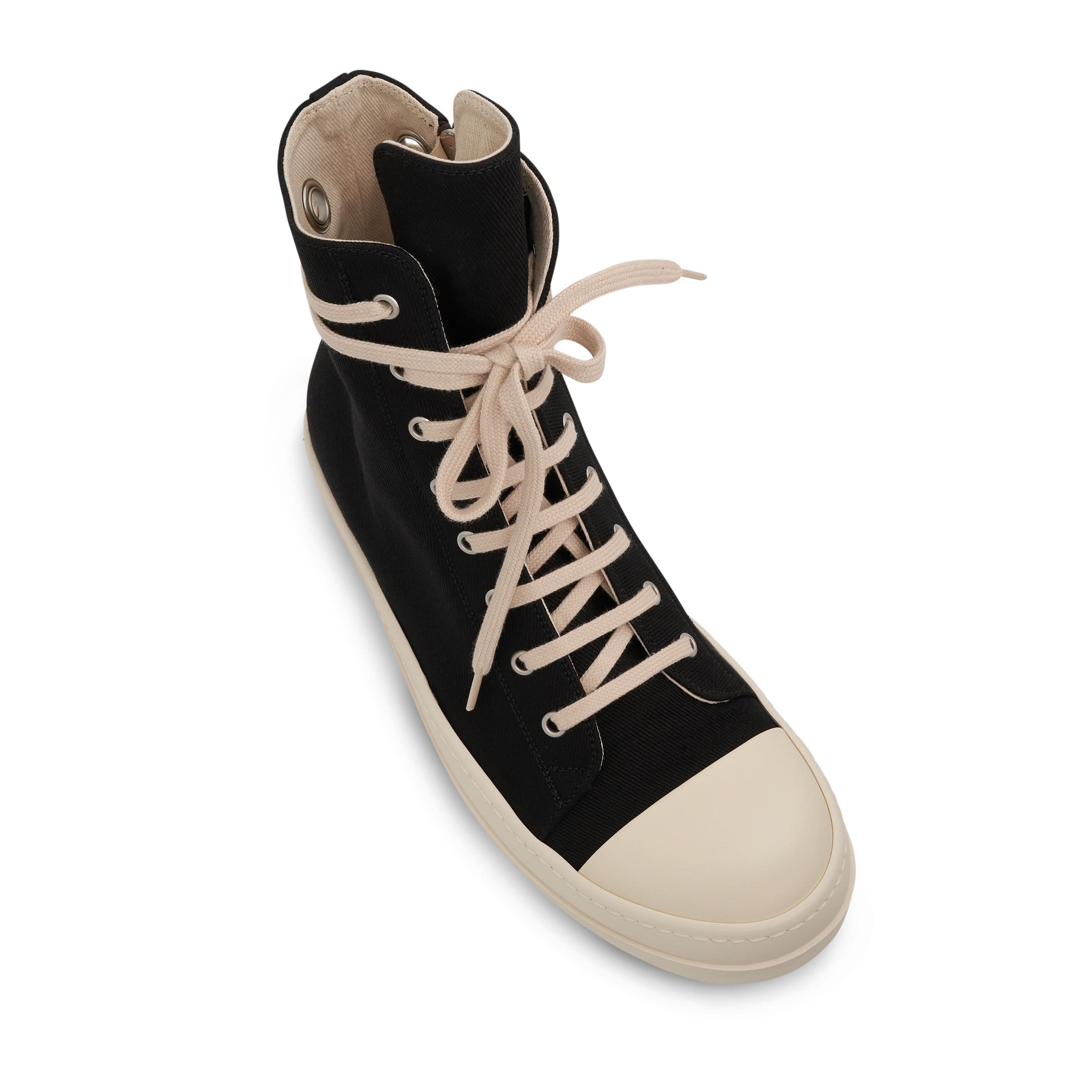 DRKSHDW Denim Sneakers in Black/Milk - Image 4