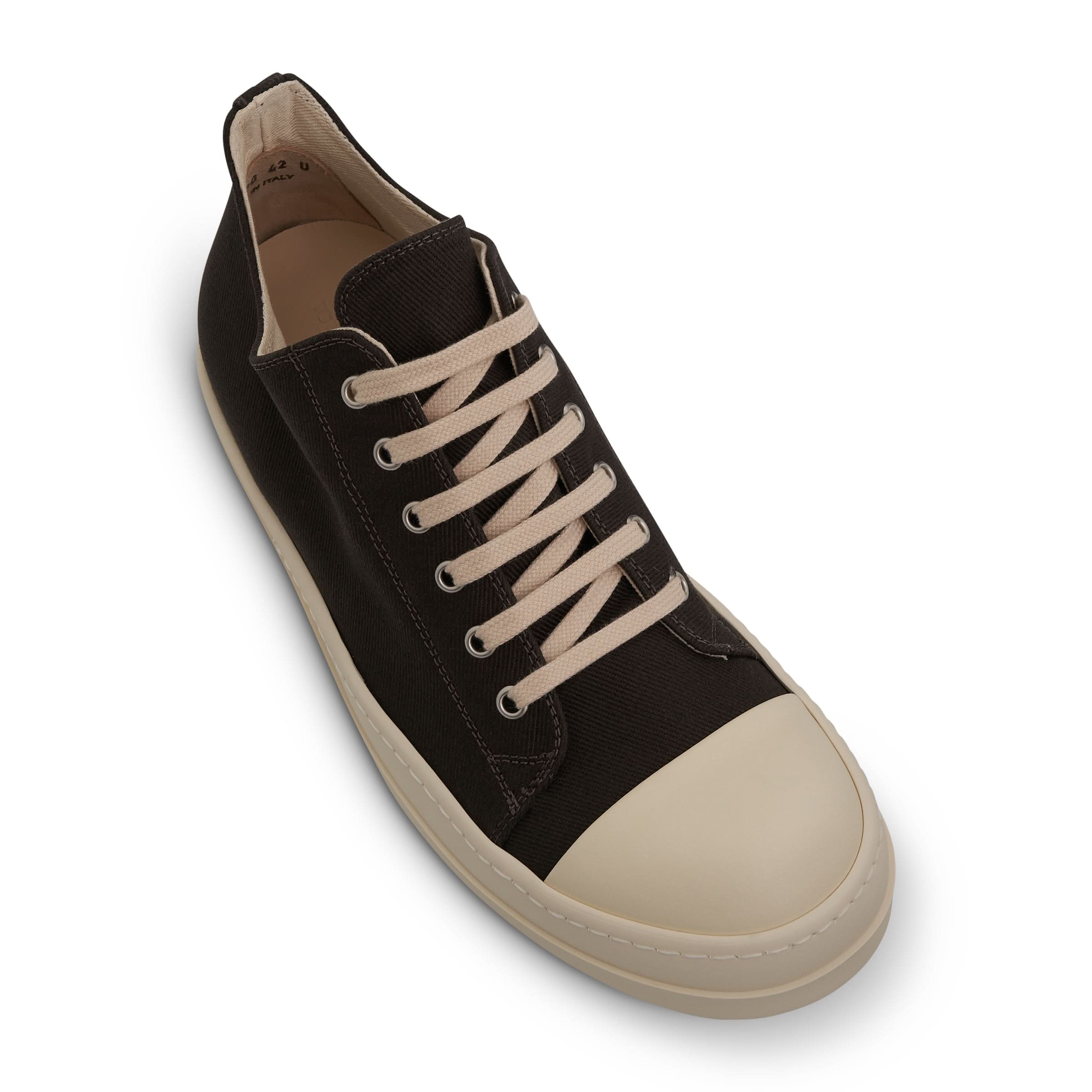 DRKSHDW Low Denim Sneakers in Dark Dust/Milk - Image 4