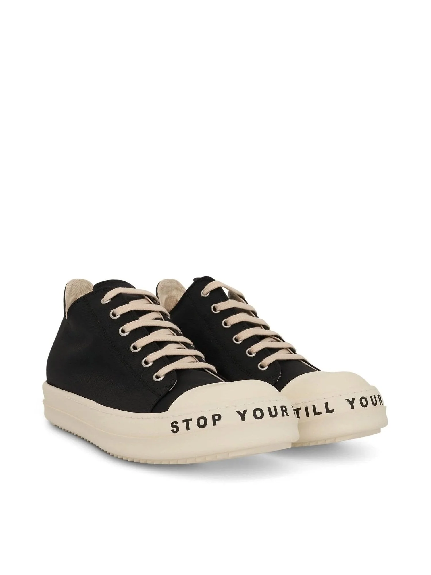 DRKSHDW Low Woven Sneakers in Black/Milk - Image 2