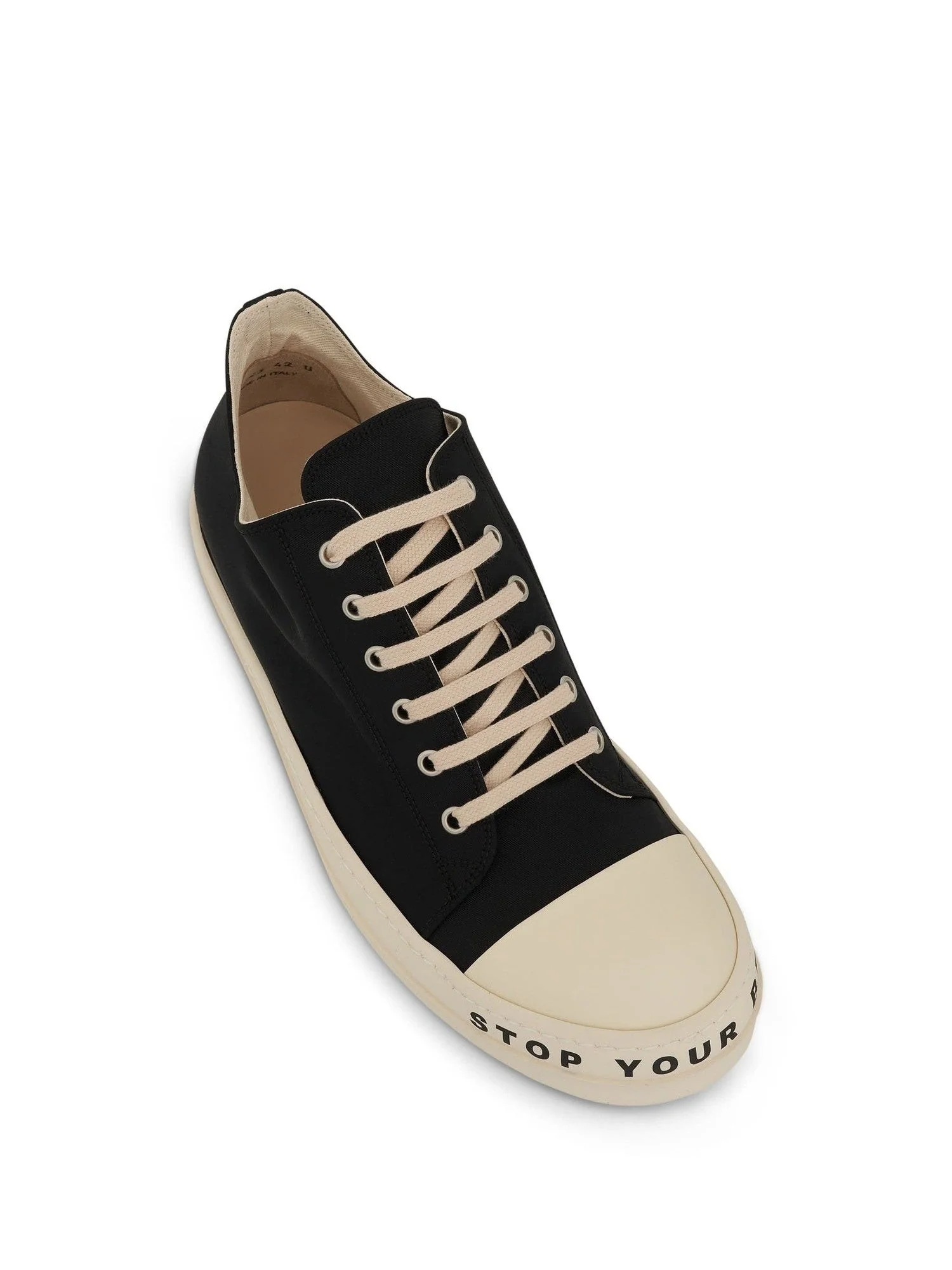 DRKSHDW Low Woven Sneakers in Black/Milk - Image 4
