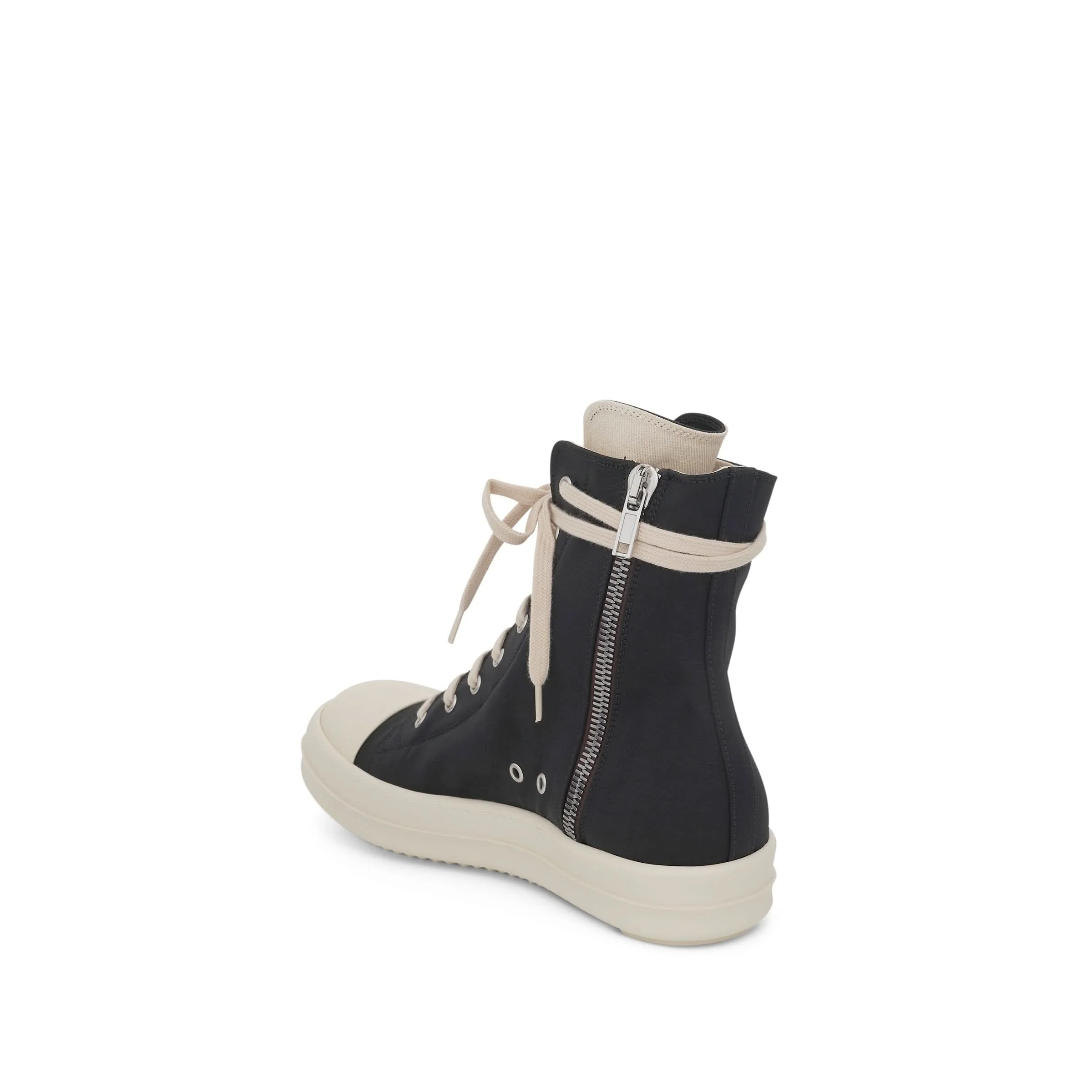 DRKSHDW Ramones Cotton Nylon Hi Sneaker in Black/Milk - Image 4