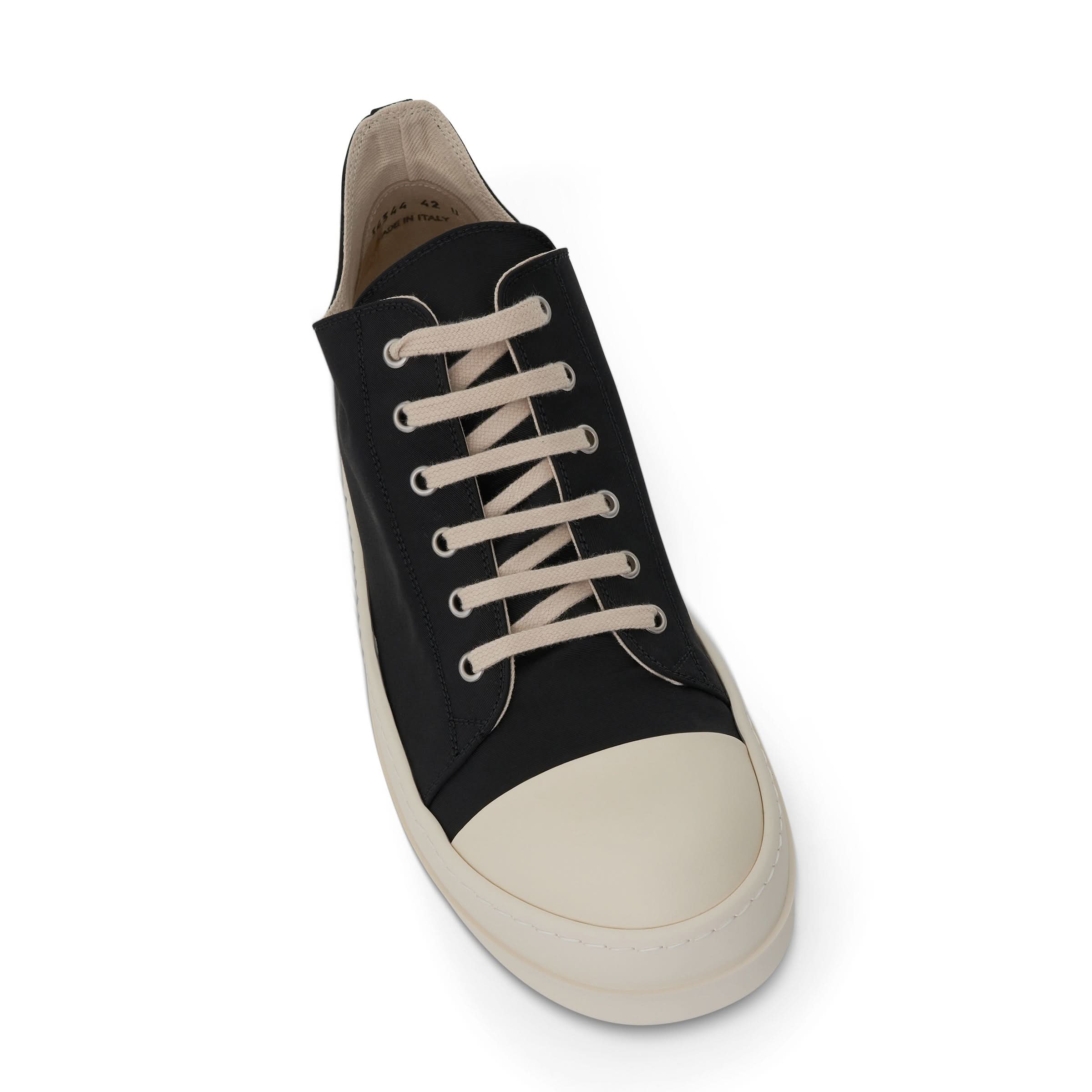 DRKSHDW Ramones Cotton Nylon Low Sneaker in Black/Milk - Image 3