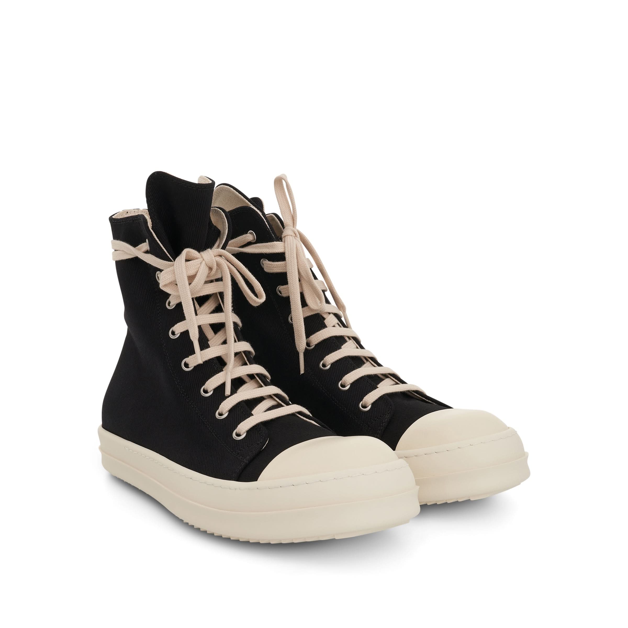 DRKSHDW Ramones High Denim Sneaker in Black/Milk - Image 2
