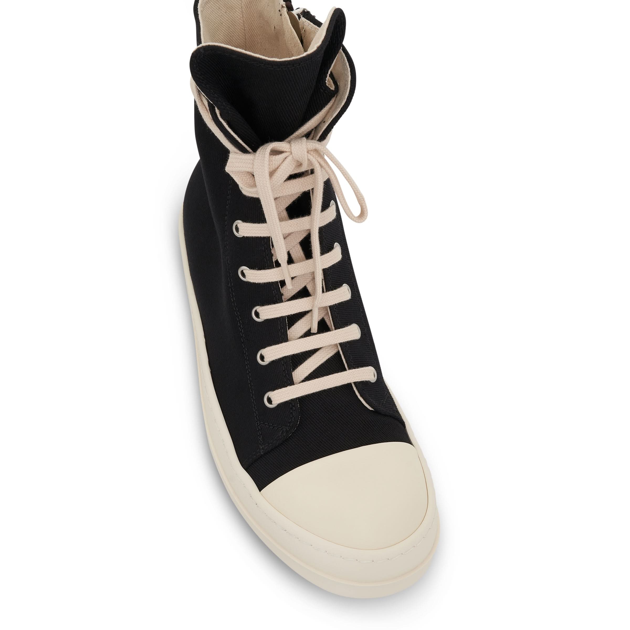 DRKSHDW Ramones High Denim Sneaker in Black/Milk - Image 3
