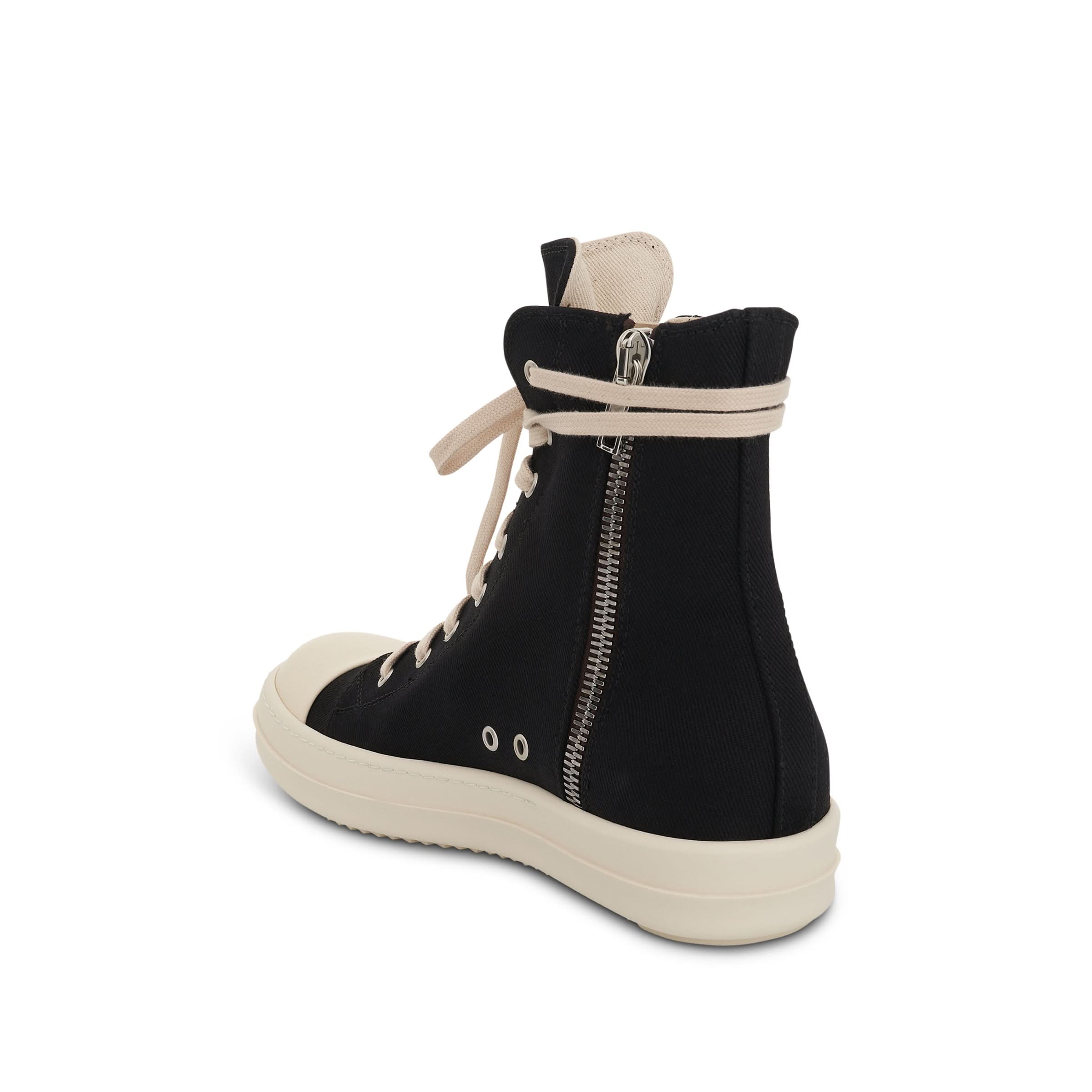 DRKSHDW Ramones High Denim Sneaker in Black/Milk - Image 4