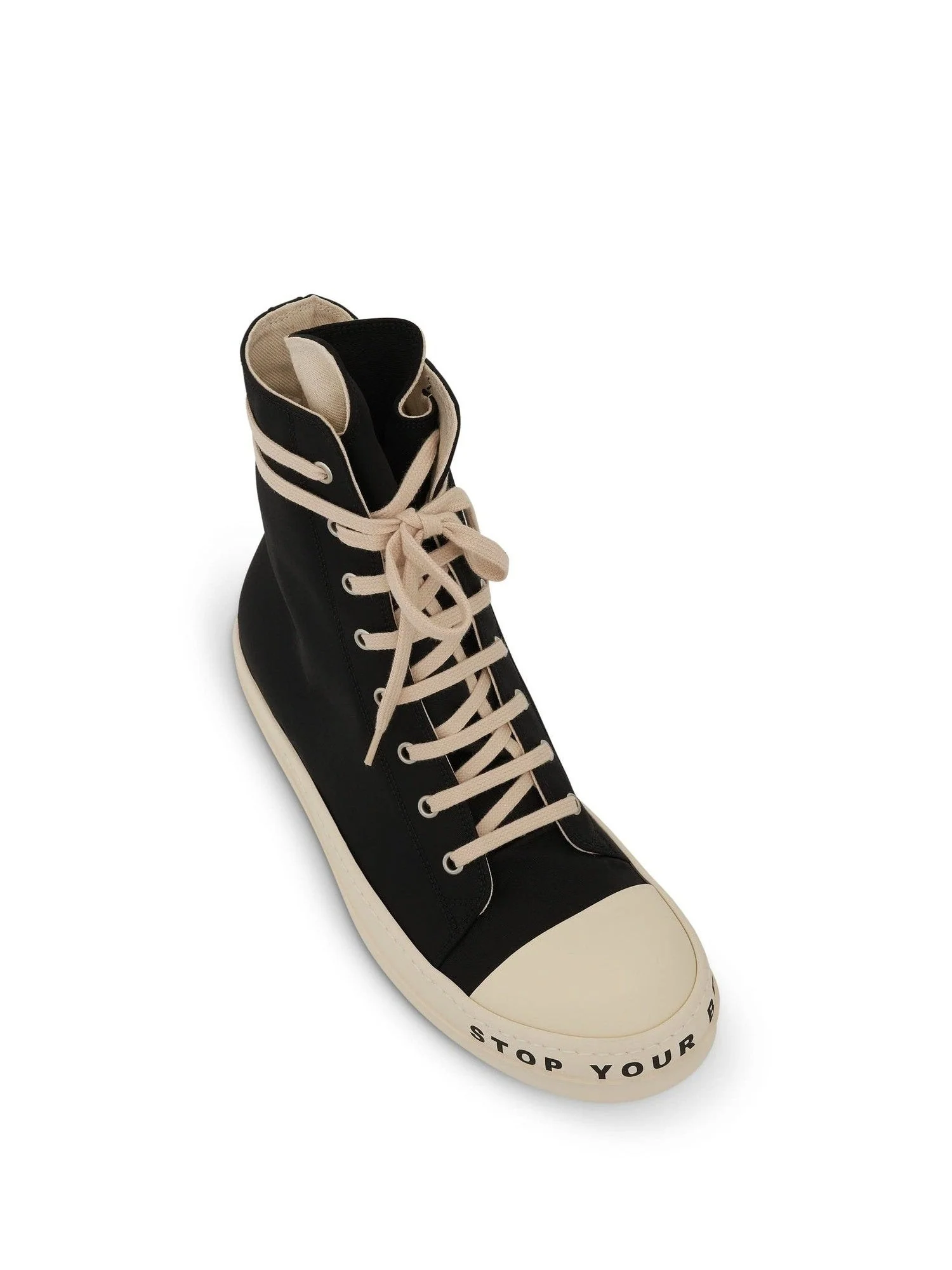 DRKSHDW Woven Sneakers in Black/Milk - Image 4