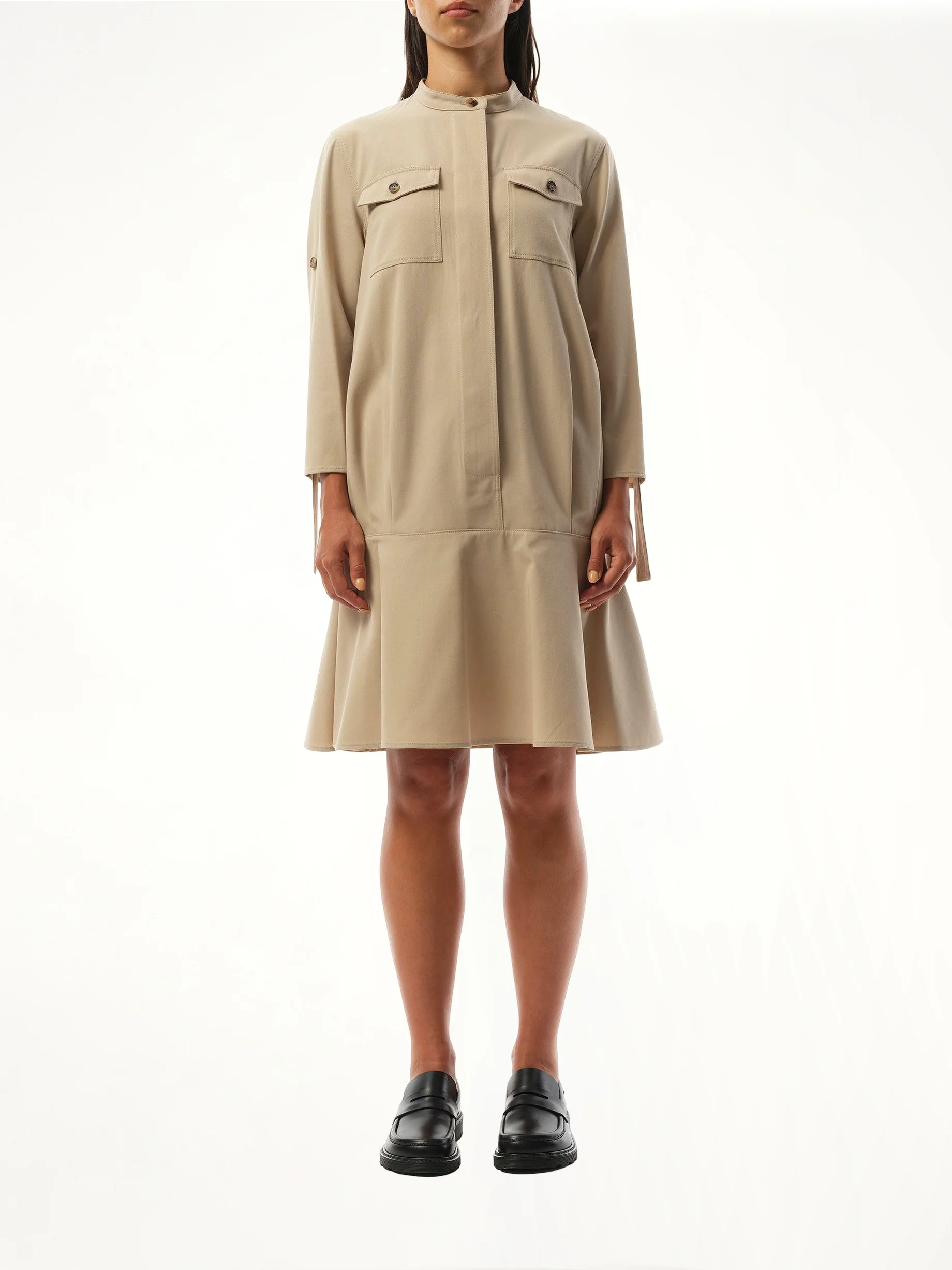 Drop Waist Dress in Beige - Image 4