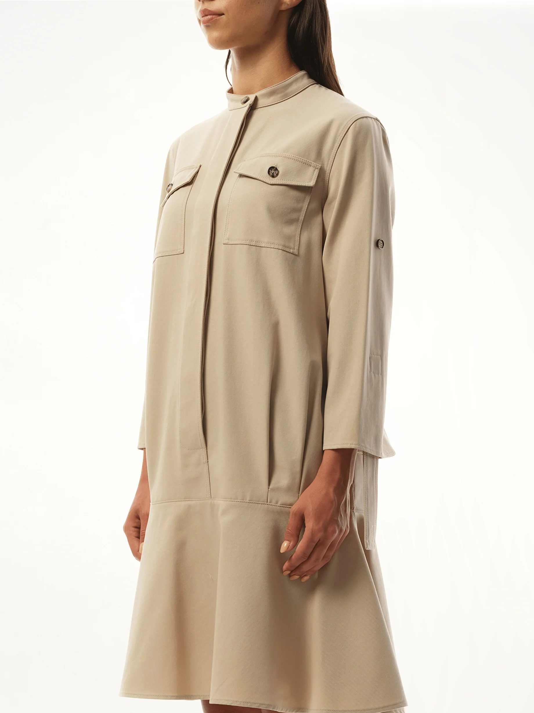 Drop Waist Dress in Beige - Image 5