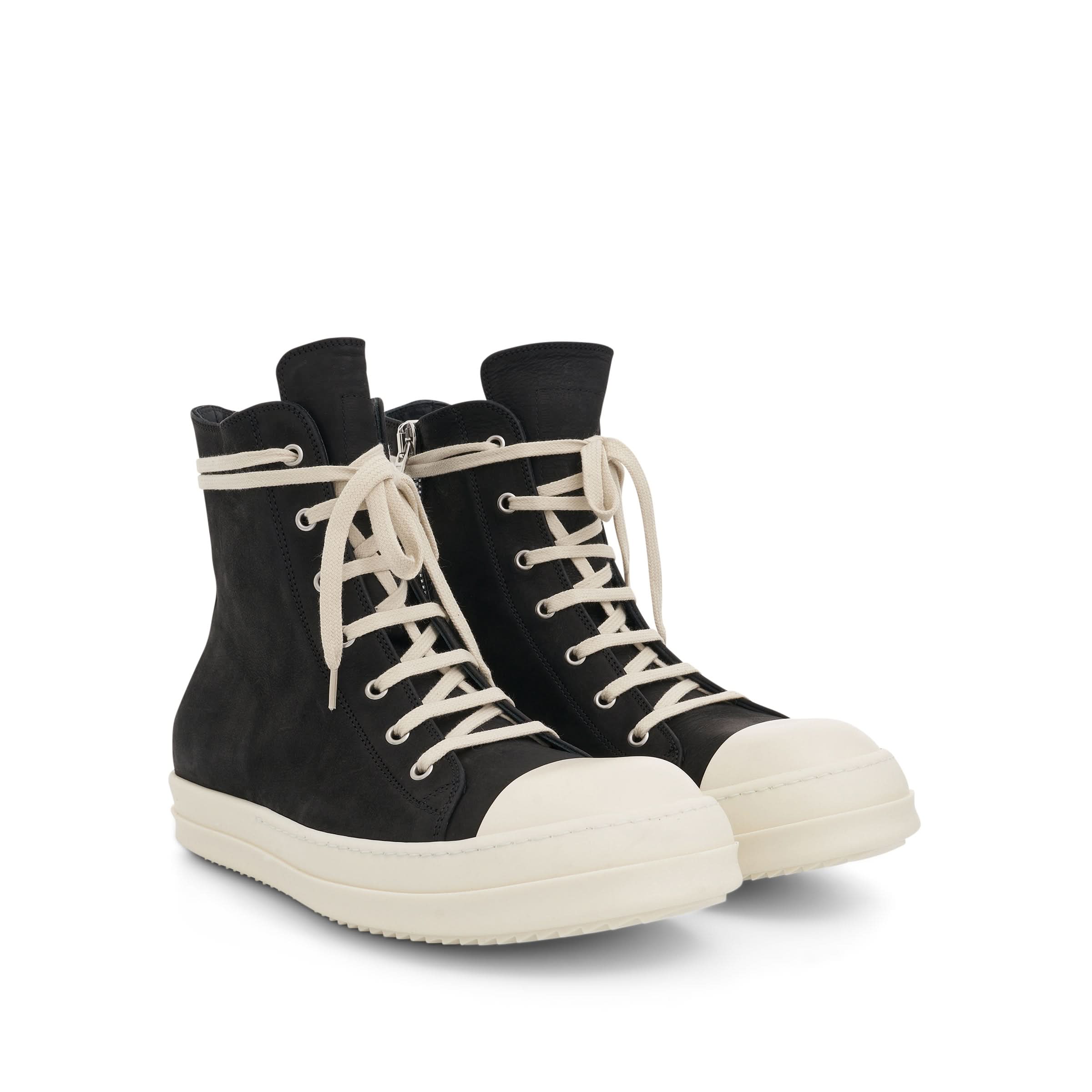 EDFU Greywolf Leather Sneakers in Black/Milk - Image 2
