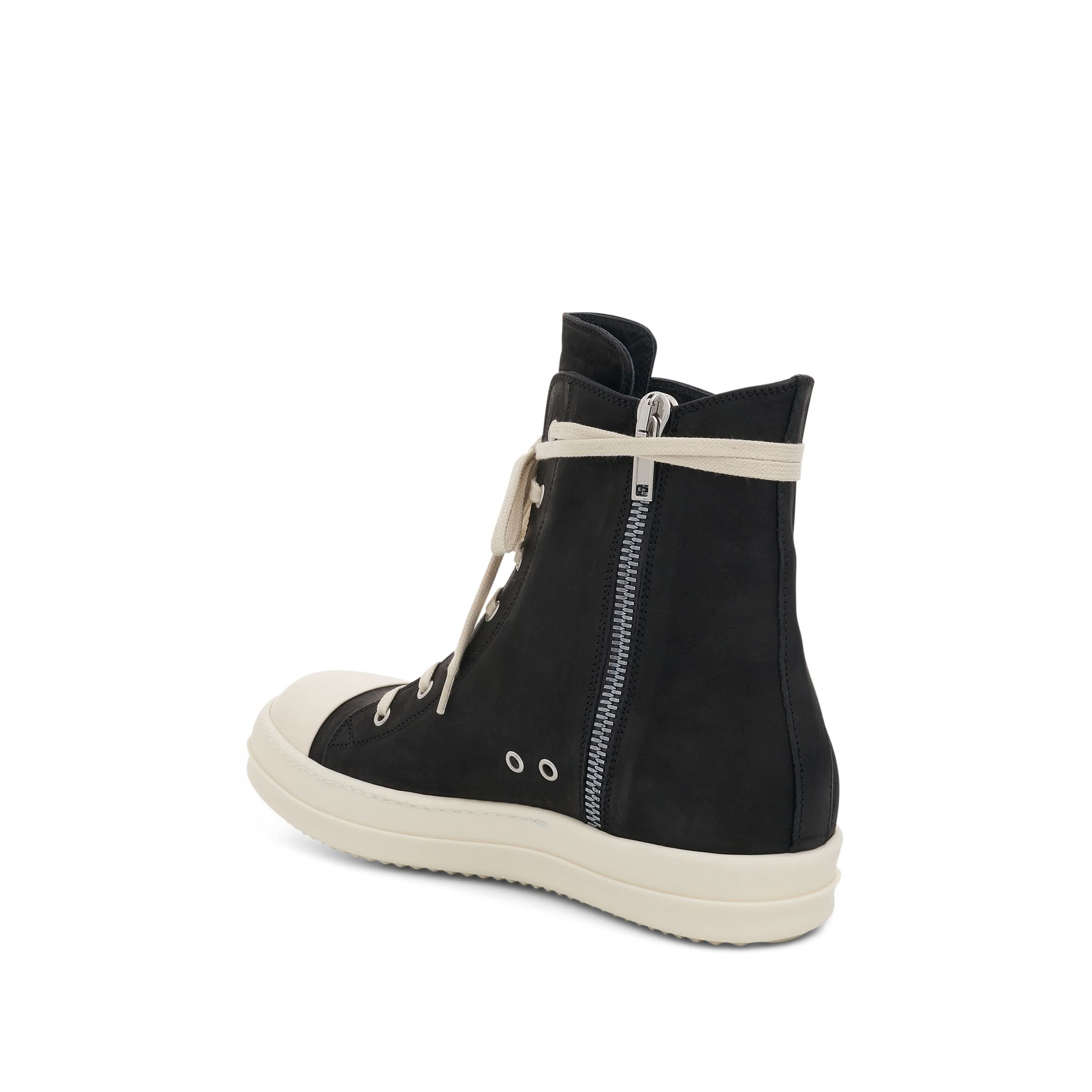 EDFU Greywolf Leather Sneakers in Black/Milk - Image 3