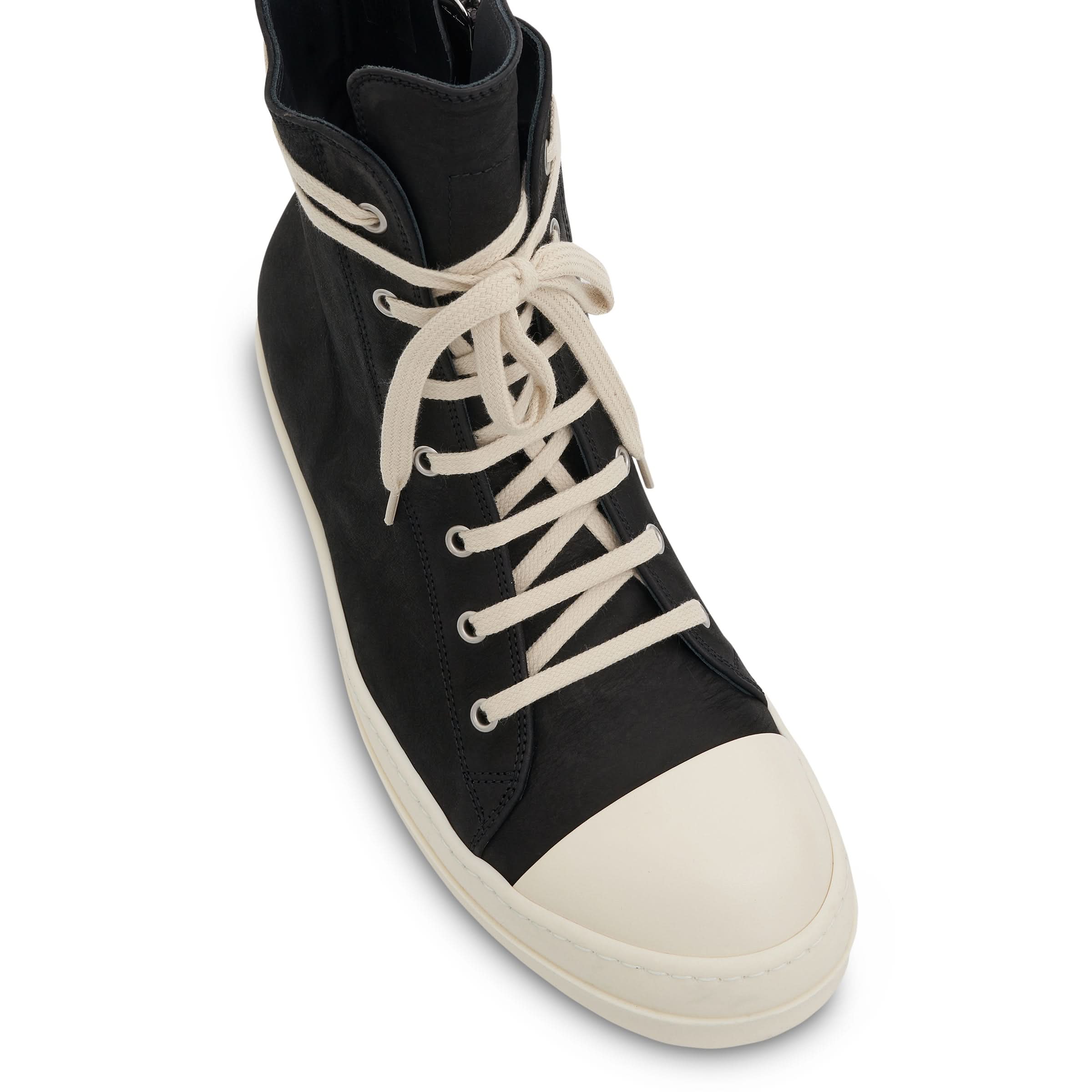 EDFU Greywolf Leather Sneakers in Black/Milk - Image 4