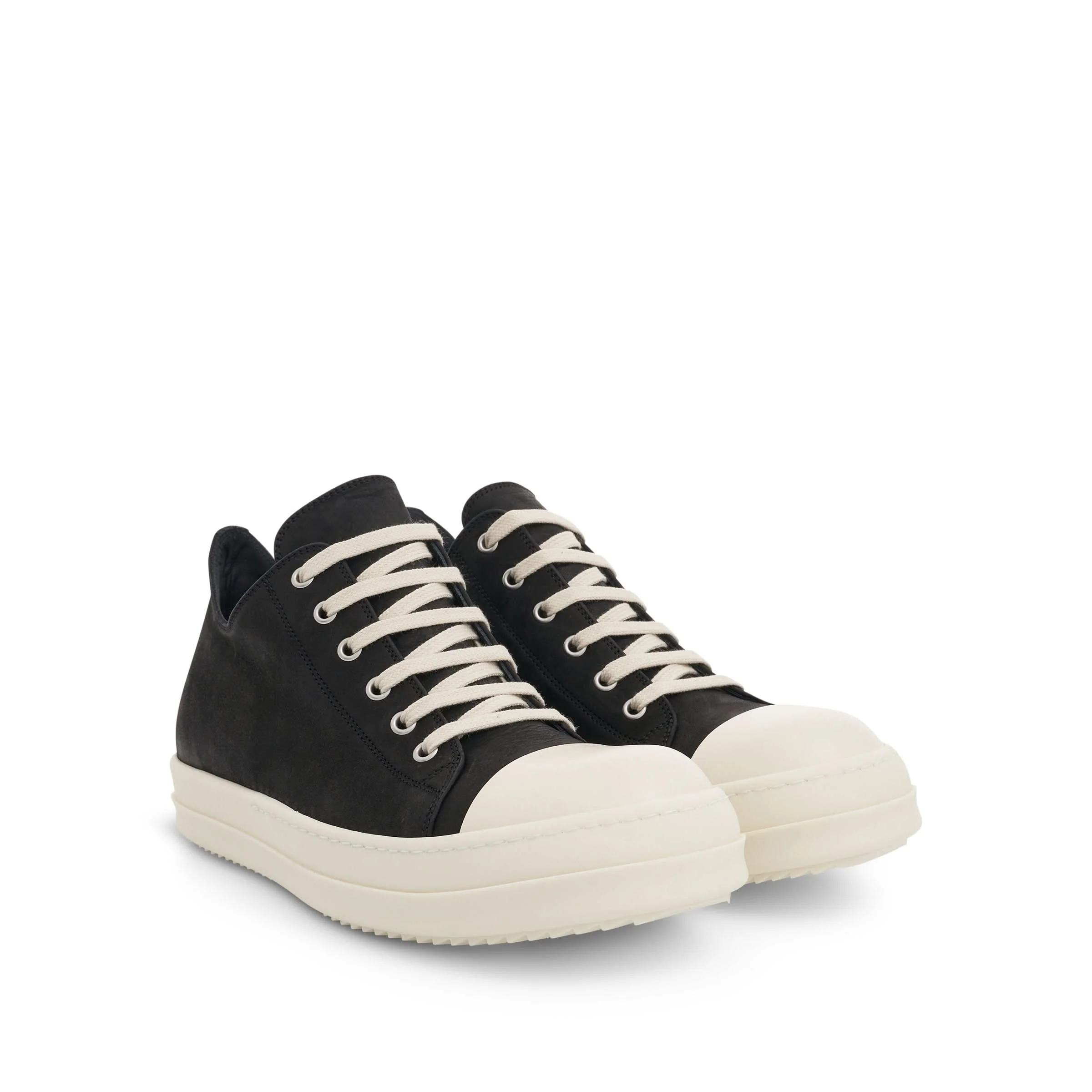 EDFU Greywolf Low Leather Sneakers in Black/Milk - Image 2