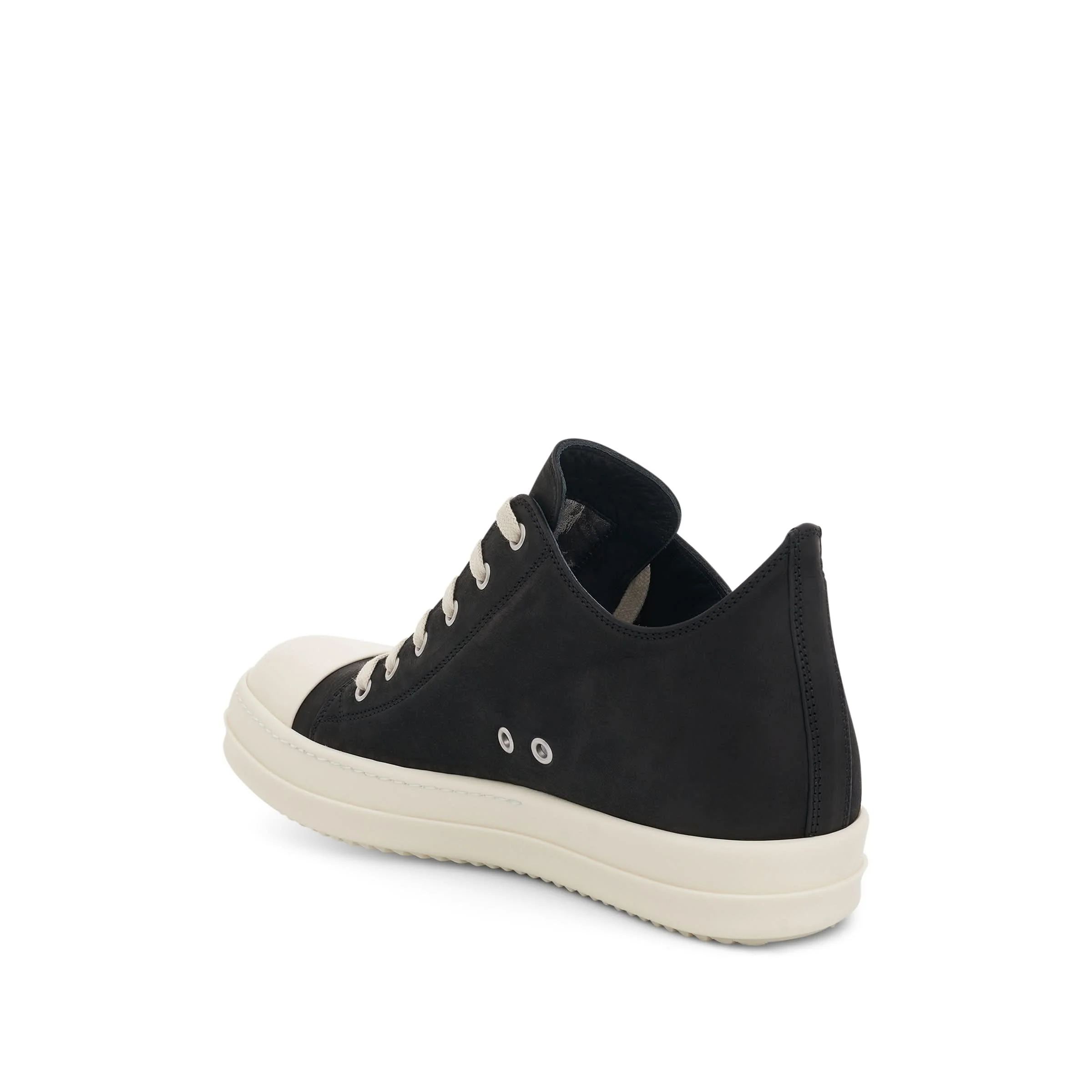 EDFU Greywolf Low Leather Sneakers in Black/Milk - Image 3