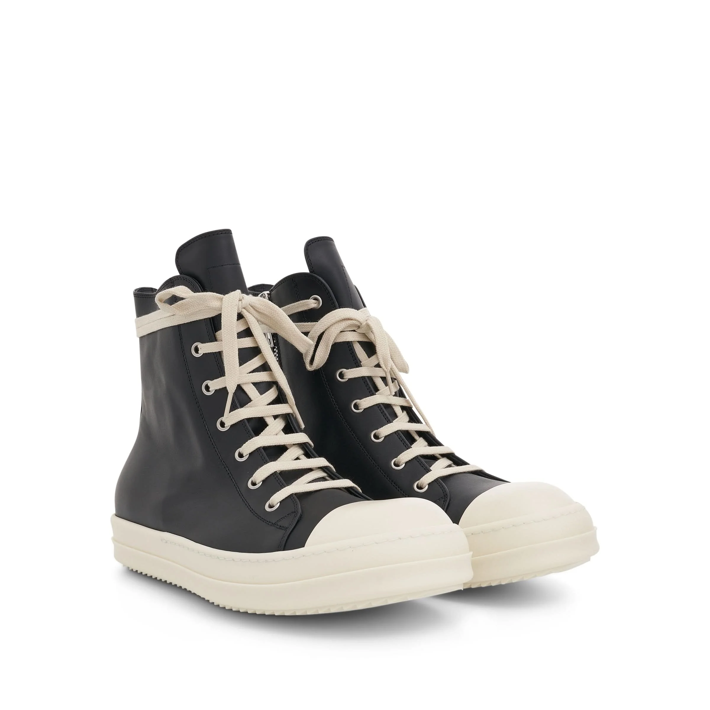 EDFU Leather Sneakers in Black/Milk - Image 2