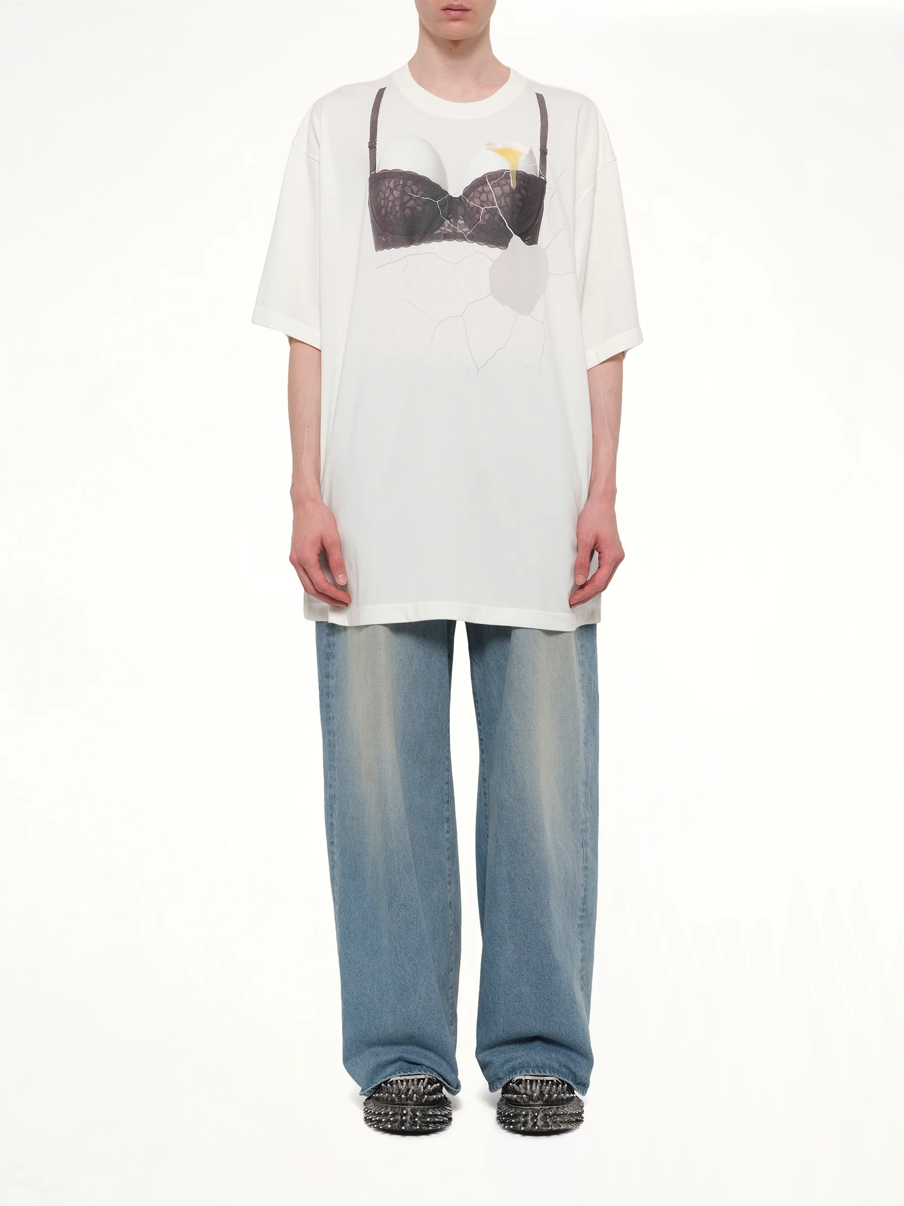 Egg Bra T-Shirt in White - Image 7