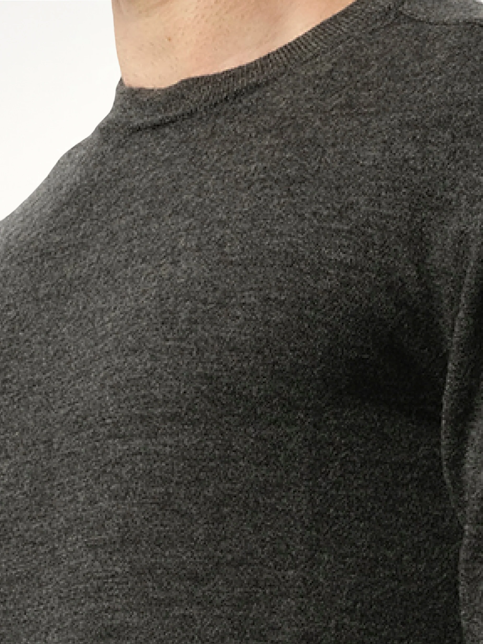 Elbow Patch Knit Sweater in Charcoal - Image 3