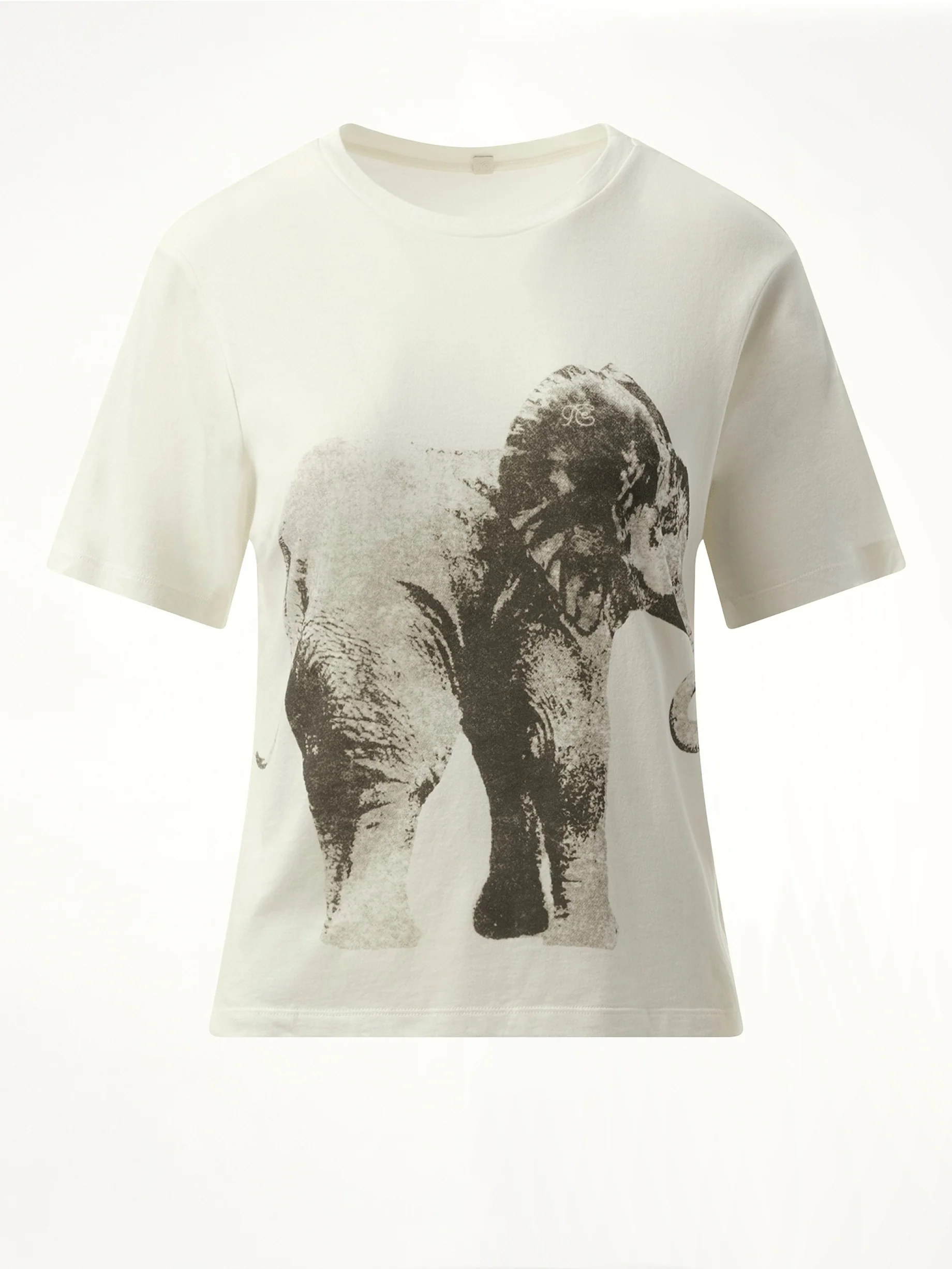 Elephant Printed T-Shirt in White - Image 2