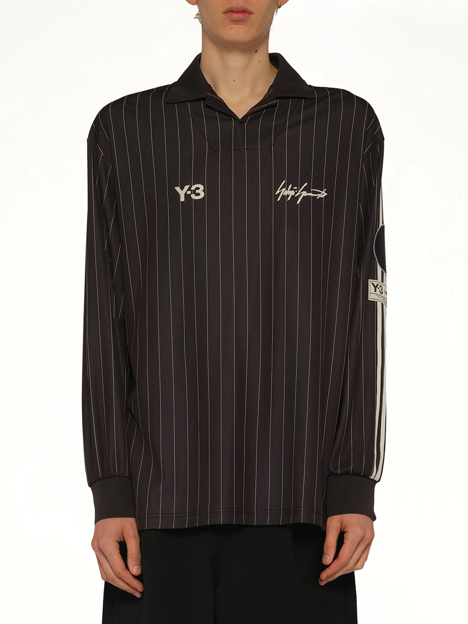 Elite 5 Long Sleeve Football Jersey in Black