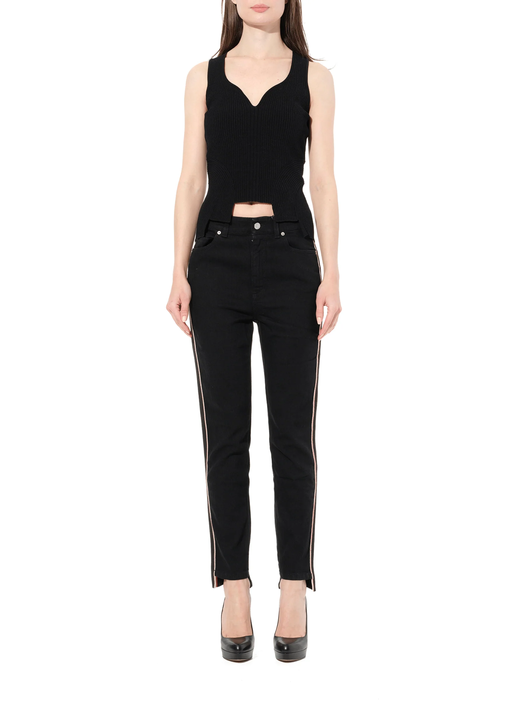 Emb Denim Jeans in Black - Image 4